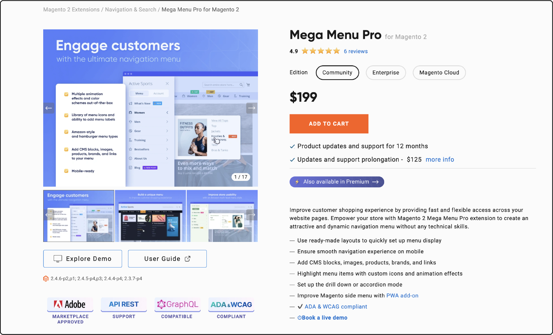 Amasty's Dynamic Mega Menu Extension for Magento 2