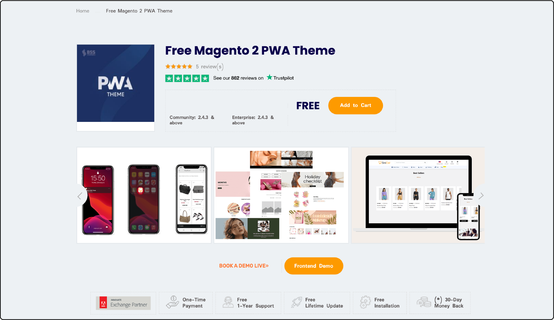 BSS Commerce Magento 2 PWA Theme with responsive design features