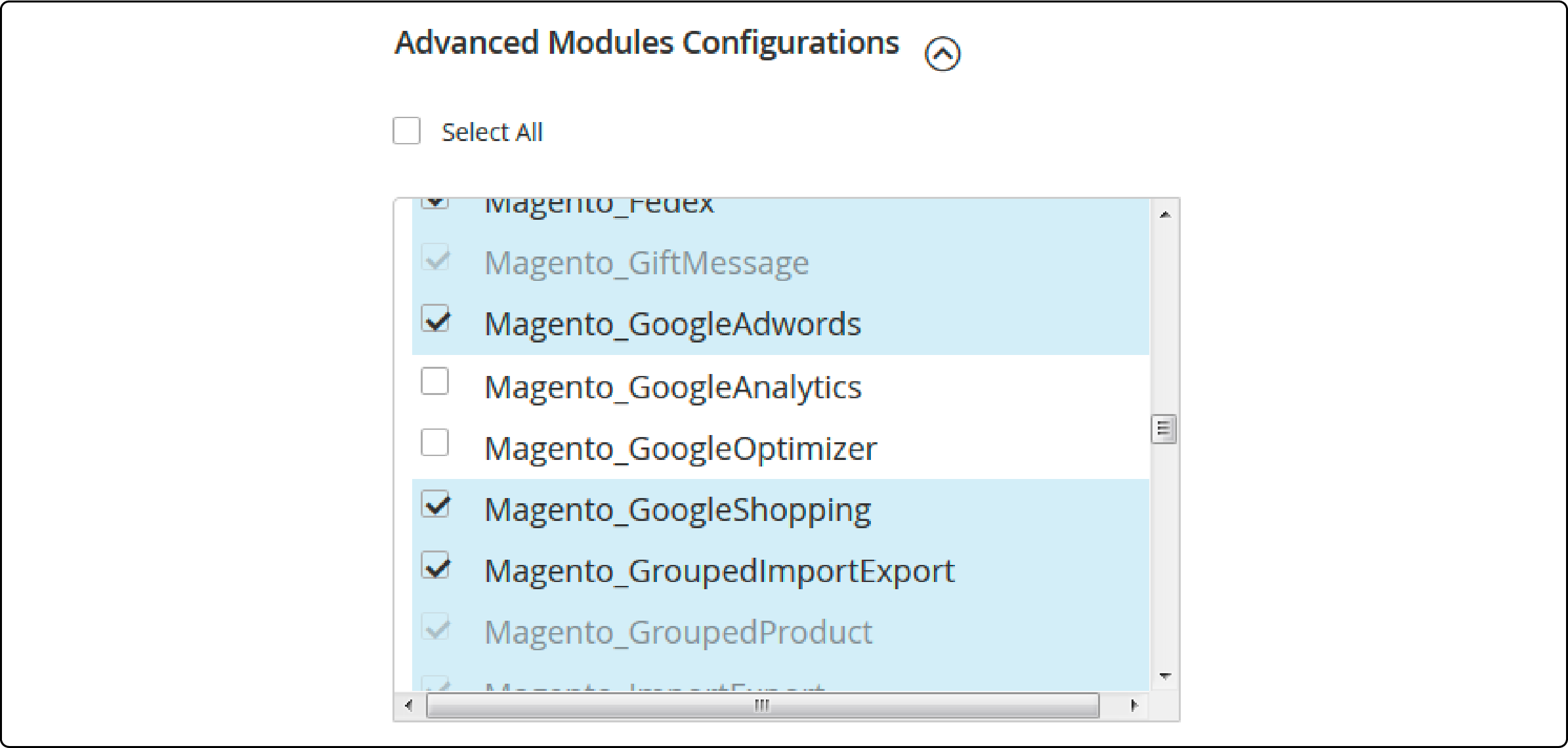 Advanced Modules Configuration during Magento setup