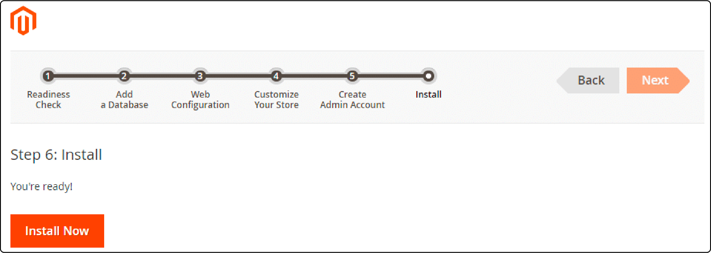 Finalizing Magento installation process