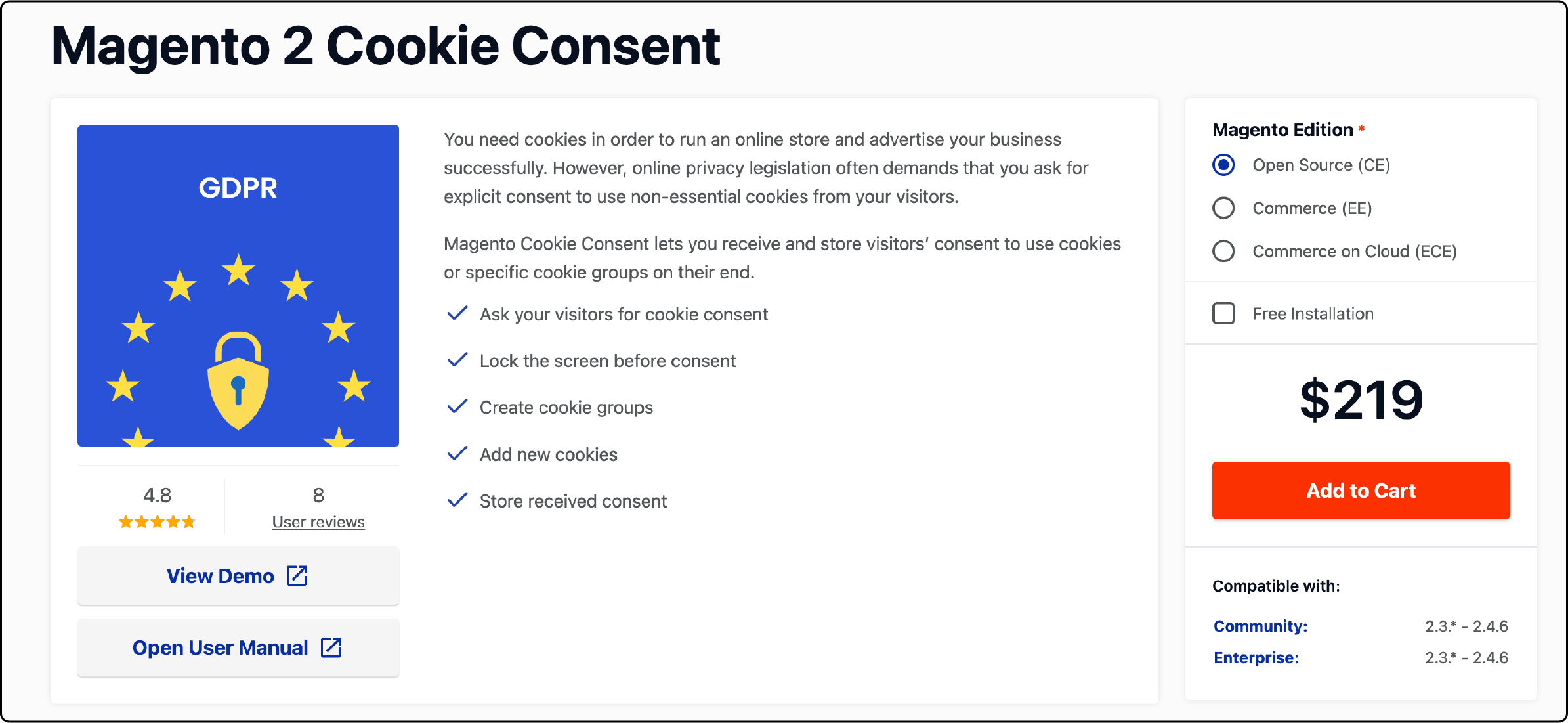 Magento 2 Cookie Consent dashboard by Mirasvit