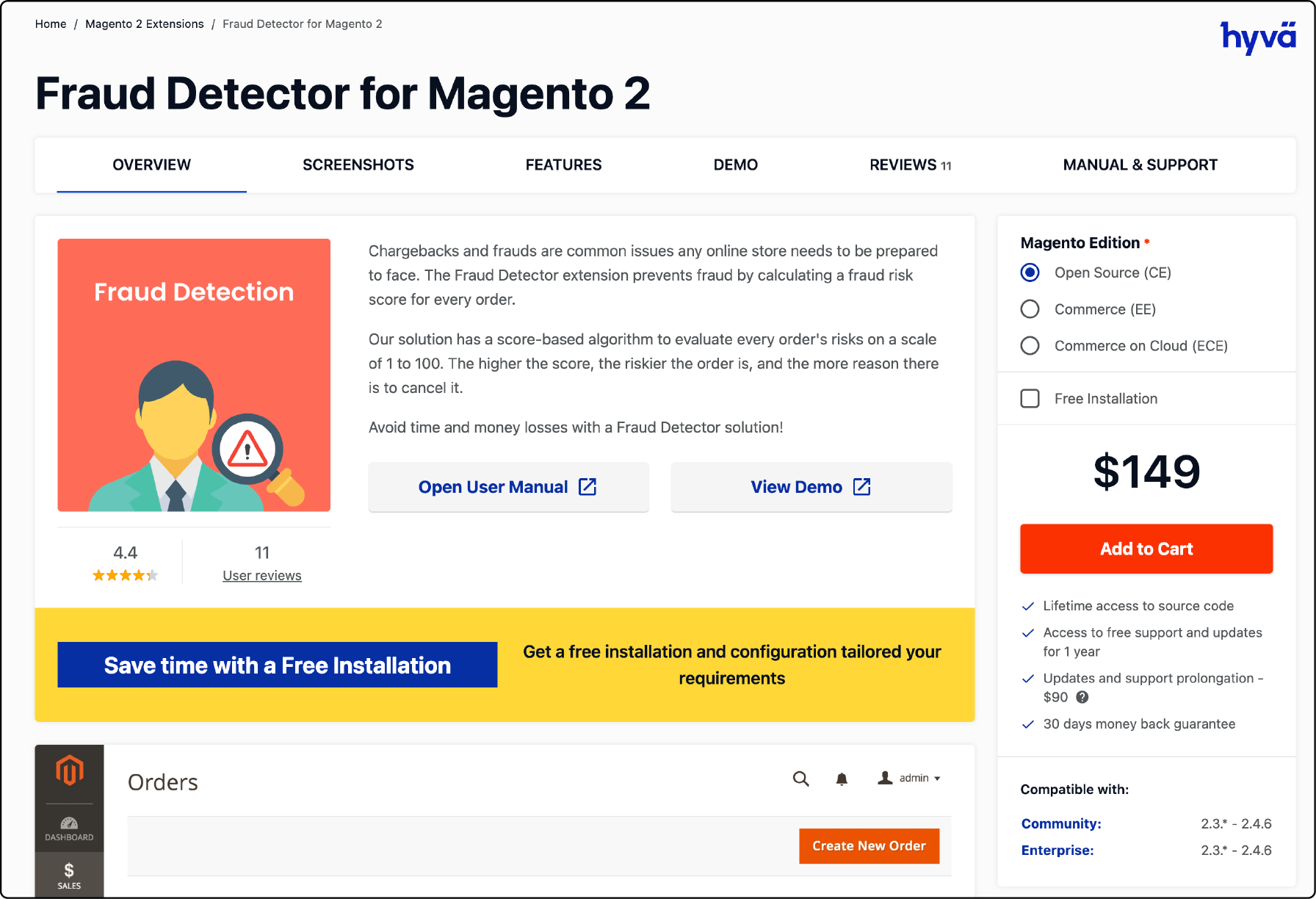 Fraud Detector for Magento 2 reducing eCommerce chargebacks