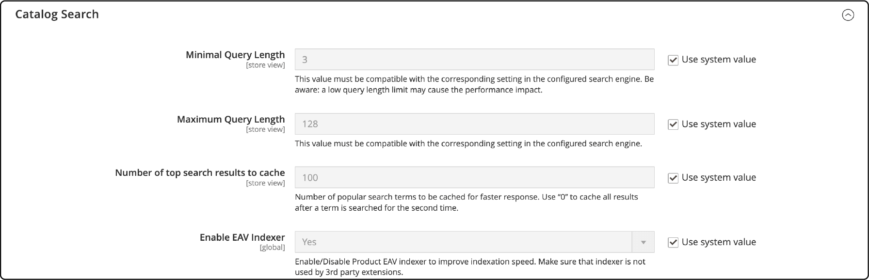 Adjusting minimum terms settings for Magento 2 searches