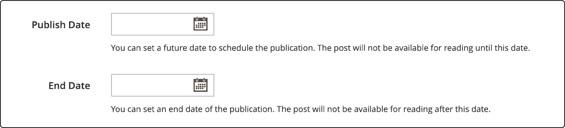 Guide on setting publication dates for timely blog post releases in Magento.