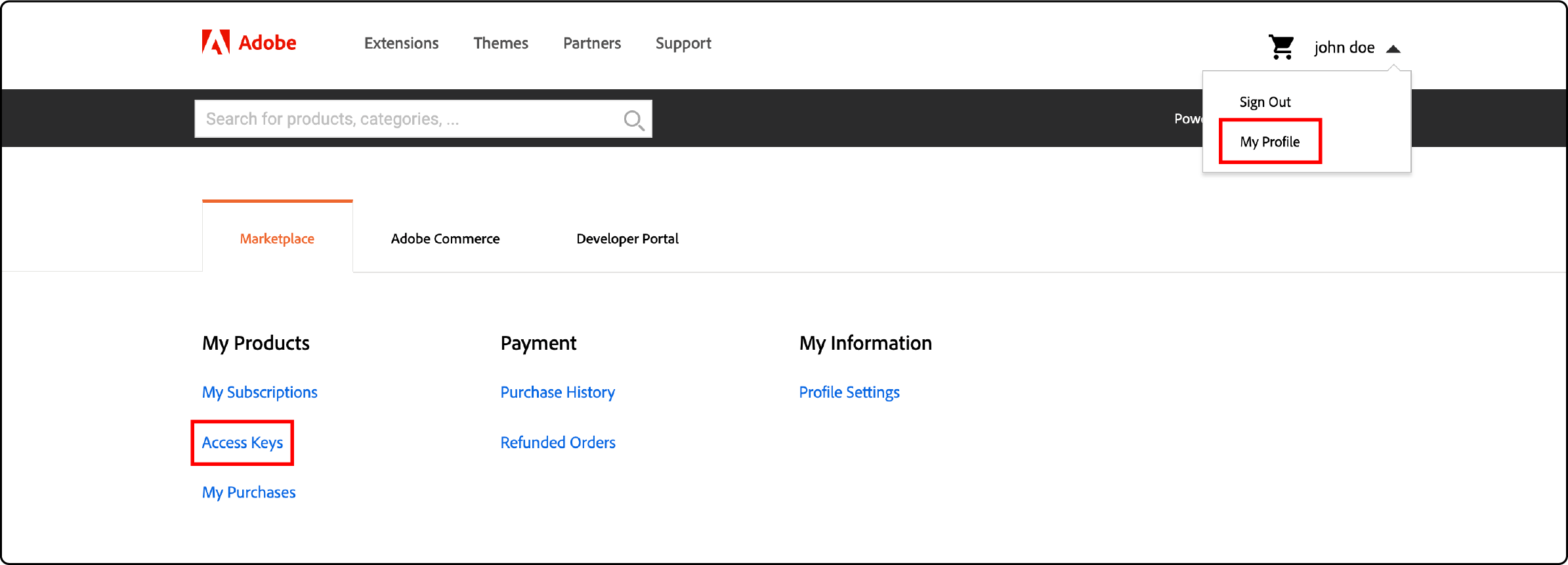 Step-by-step guide on using Access Key for Magento Sample Data installation.