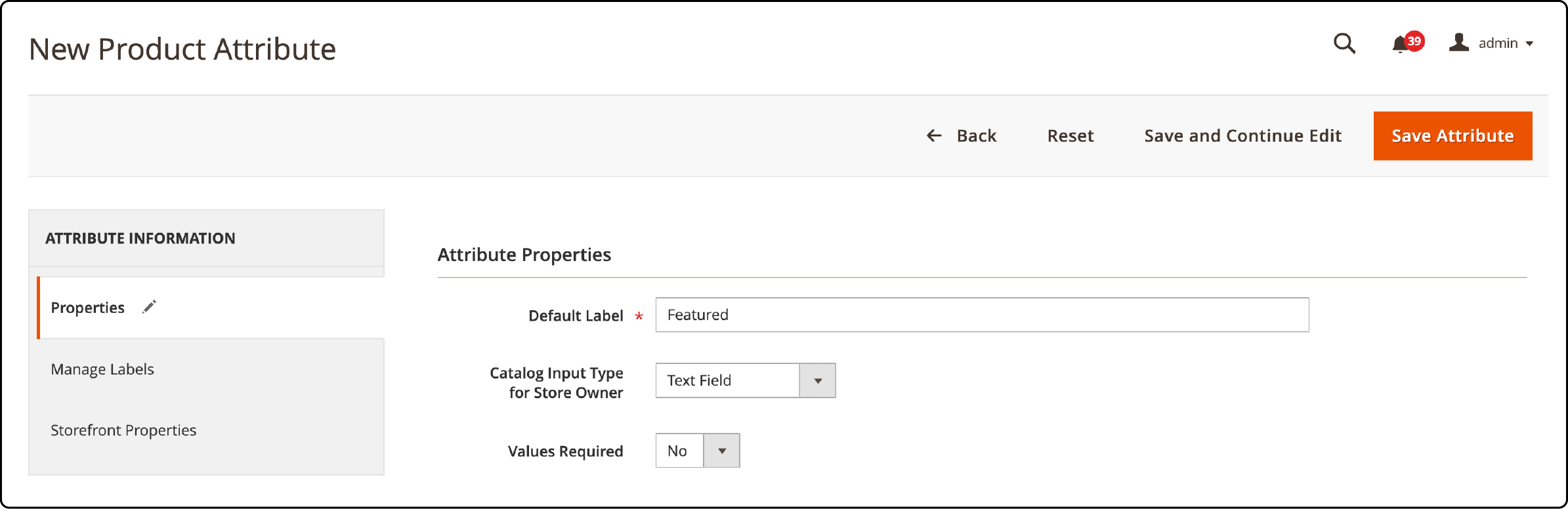 Setting the default label for featured products in Magento 2