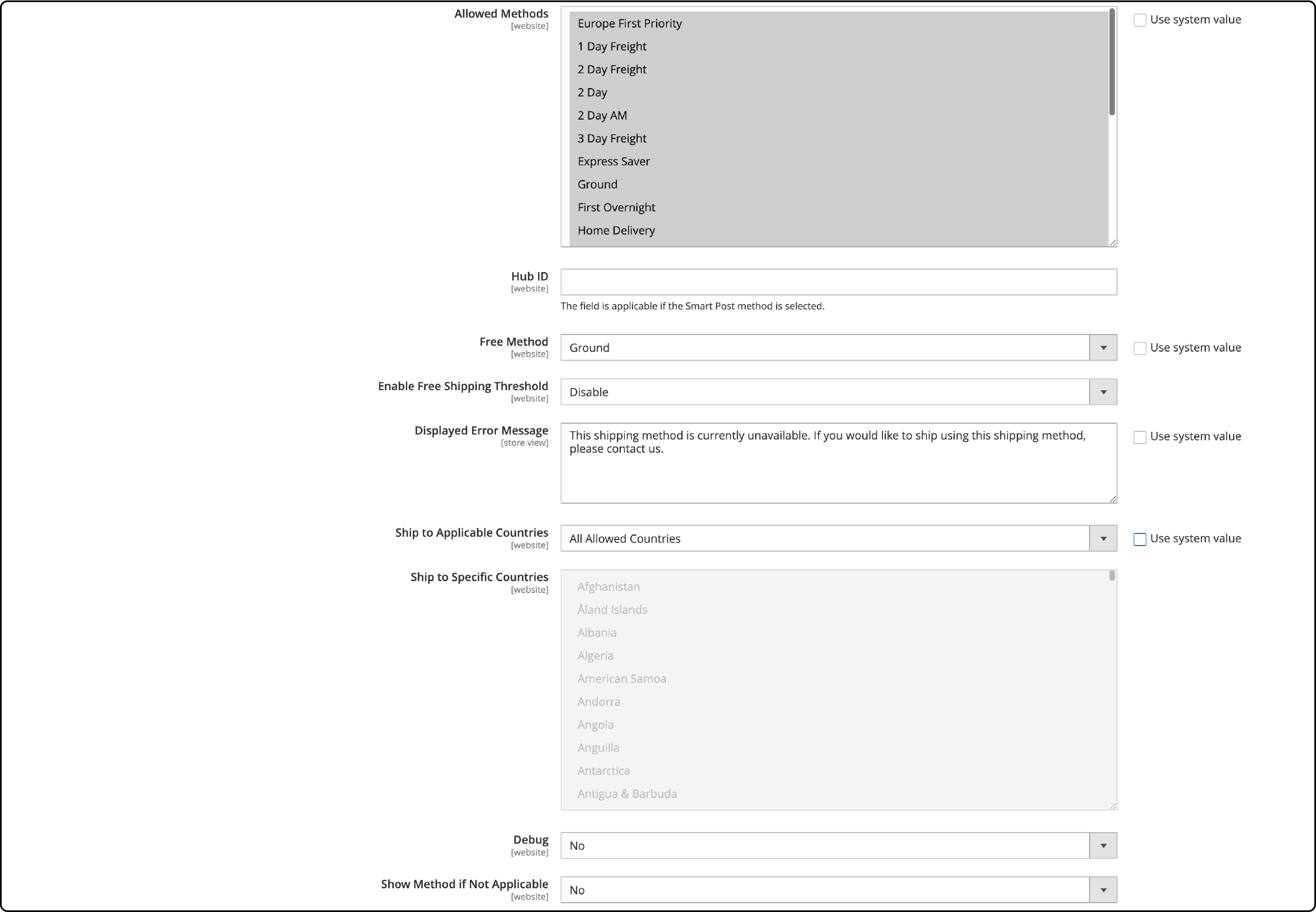 Configuring FedEx shipping rates on Magento checkout page