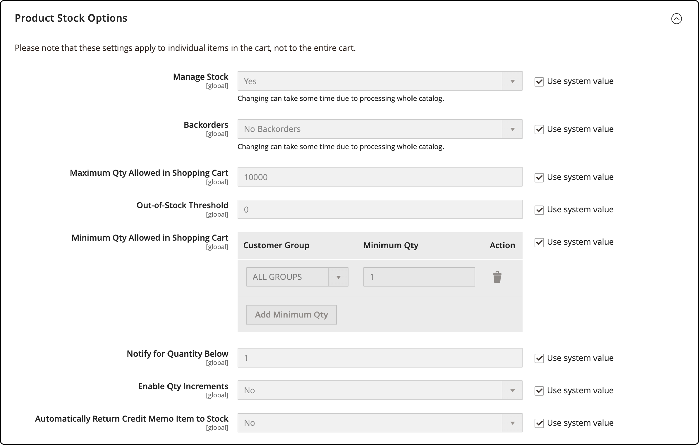 Configuring product stock options for Magento 2 backorders