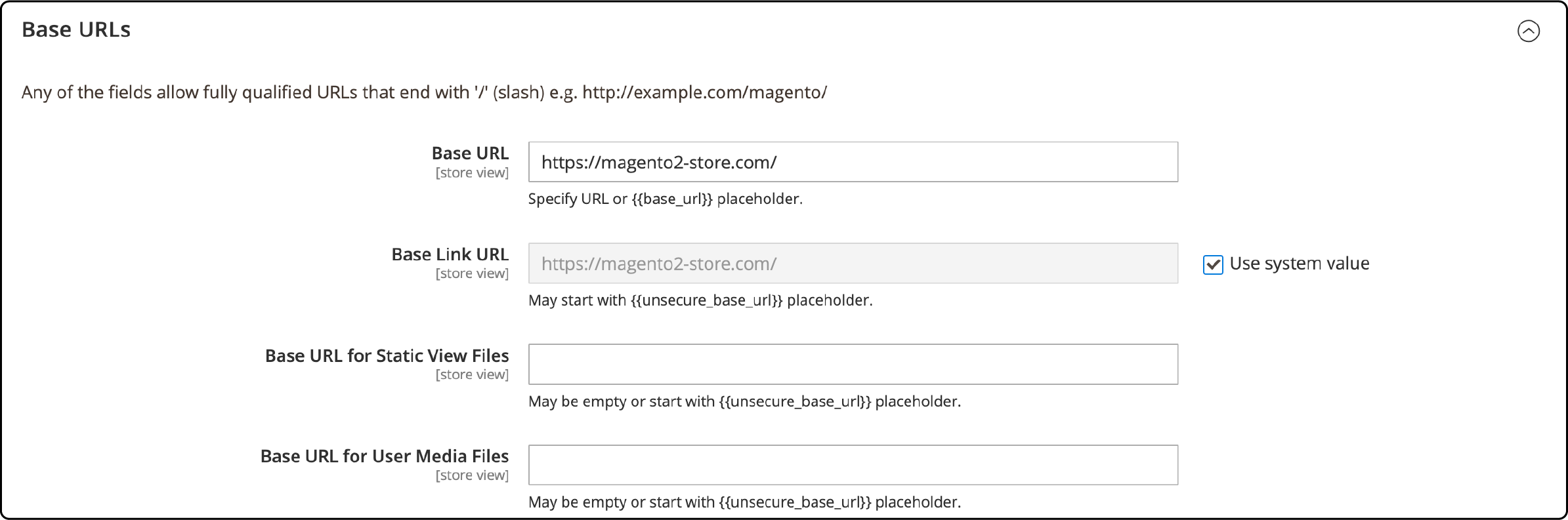 
Setting Base URLs in Magento 2 Admin Panel for HSTS