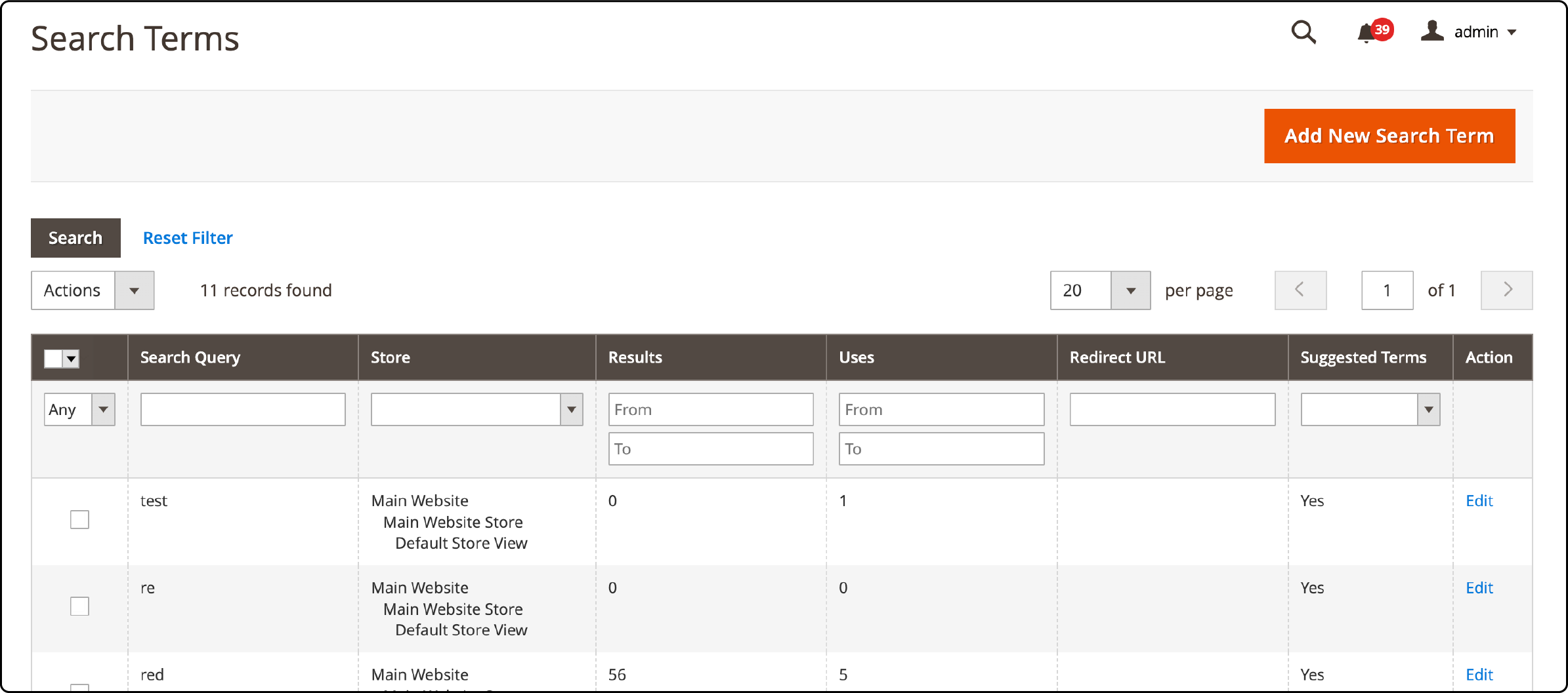 Analyzing customer search behavior with Magento 2 Search Terms Report