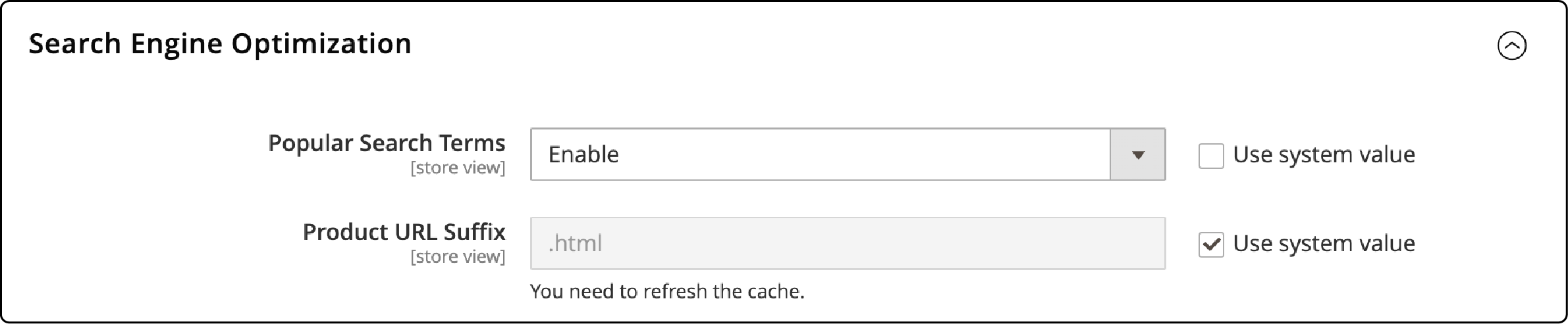 Steps to configure Popular Search Terms settings in Magento 2