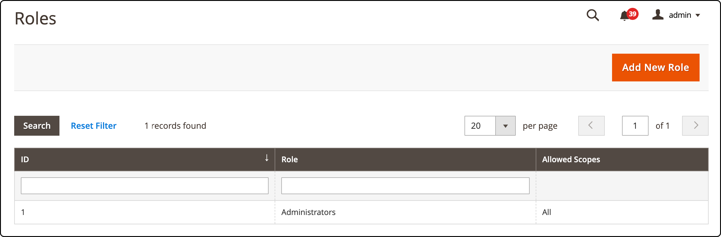 Navigating to User Roles in Magento 2 Admin Panel