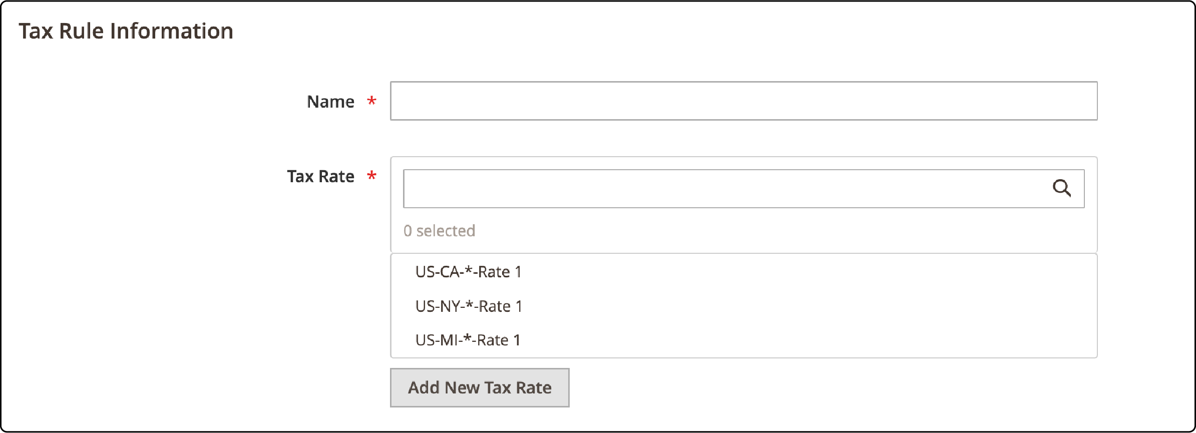 Magento 2 Tax Rule Information Setup
