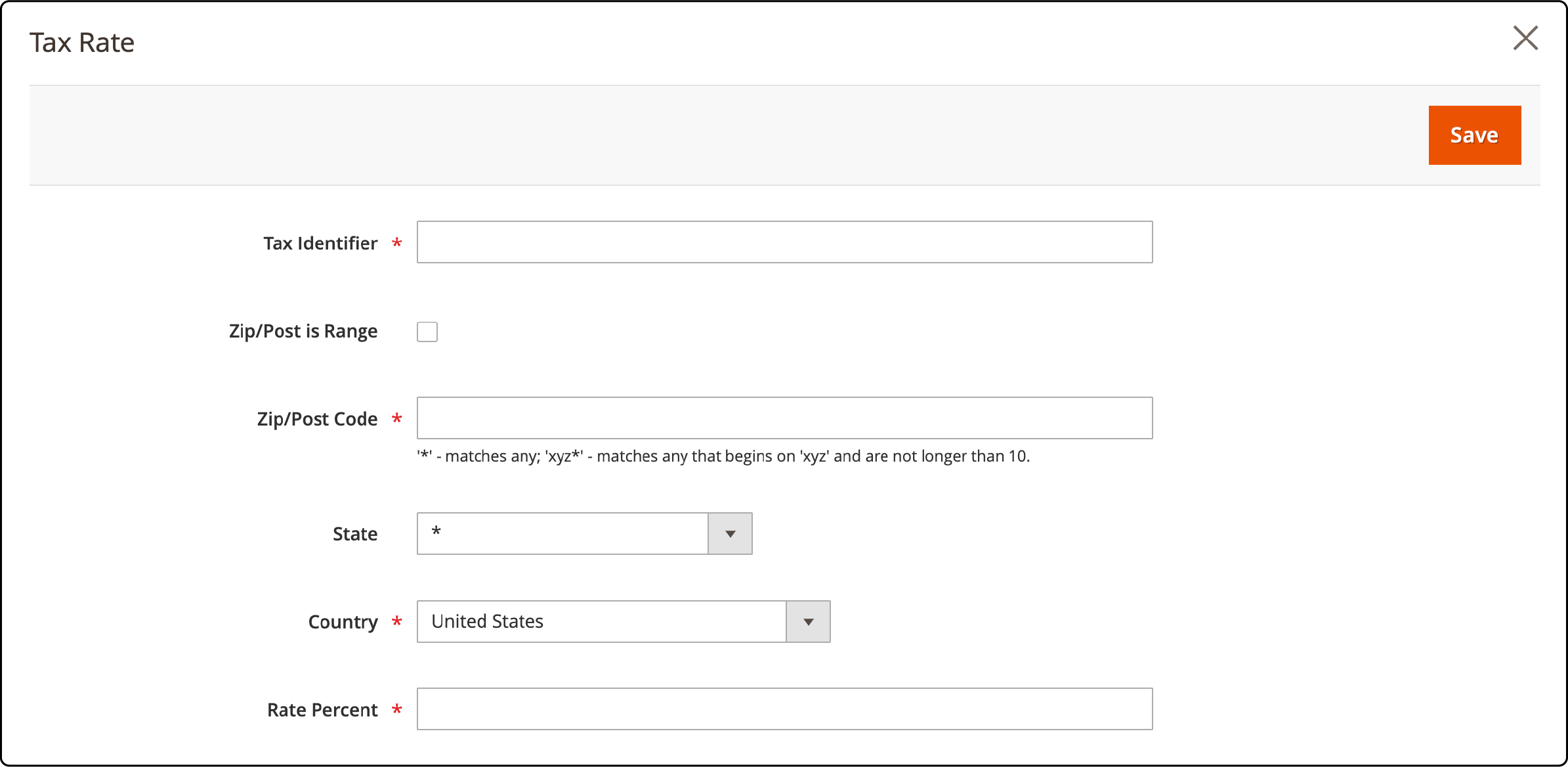 Manual Entry for Tax Rates in Magento 2