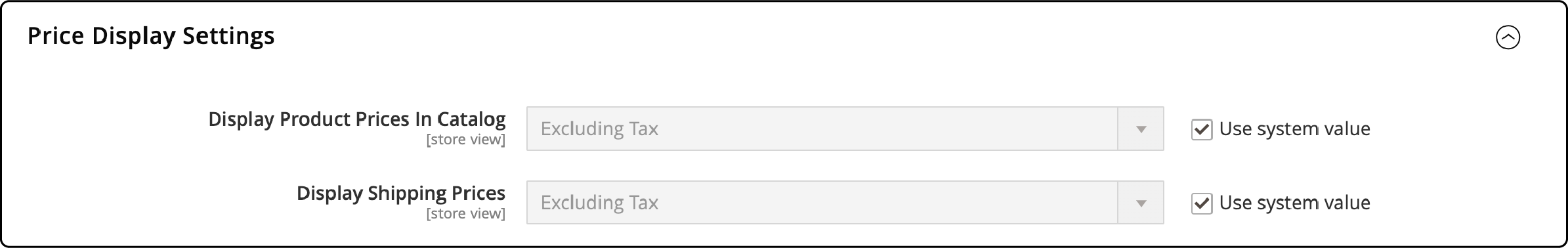 Magento 2 Price Display Tax Settings