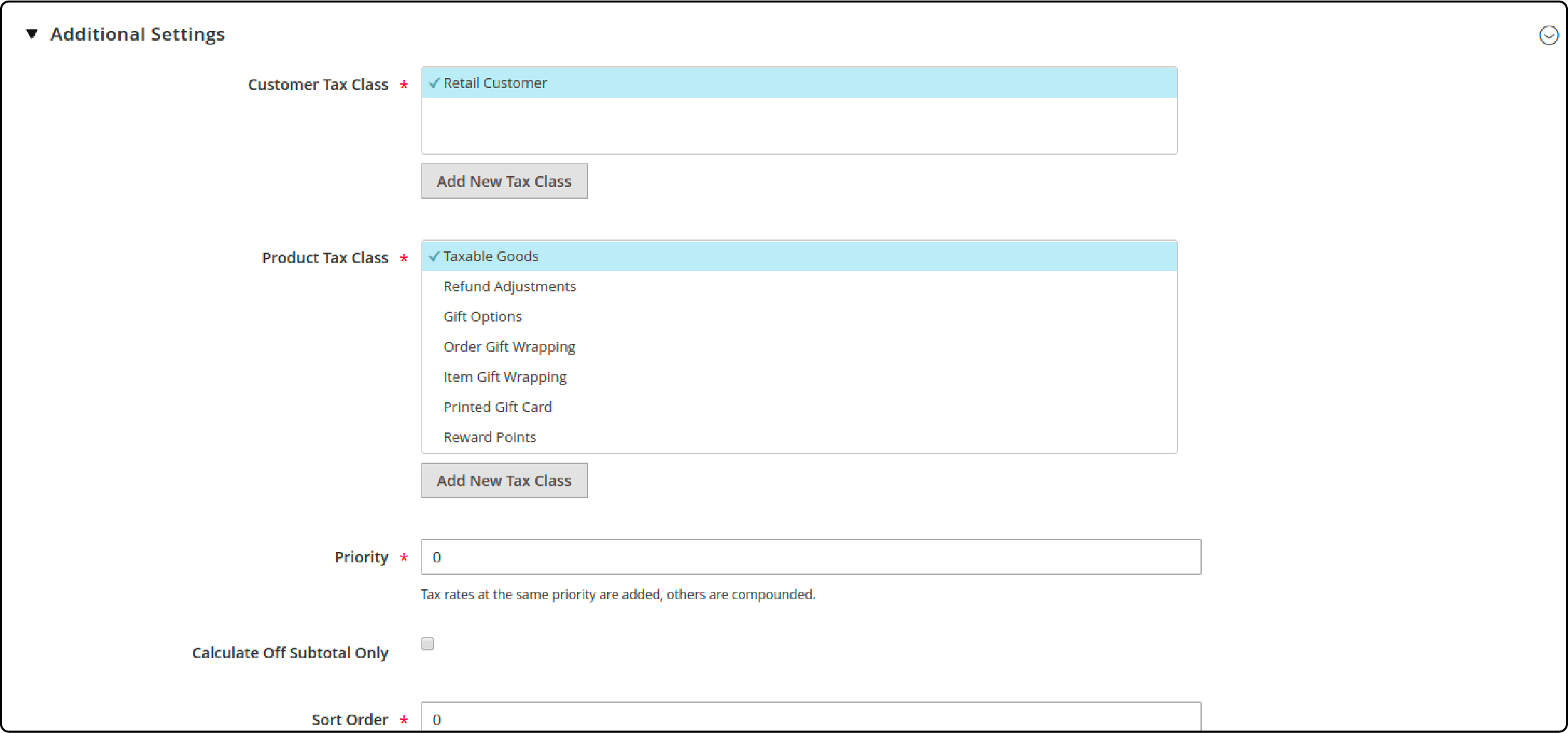 Configuring Additional Tax Settings in Magento 2
