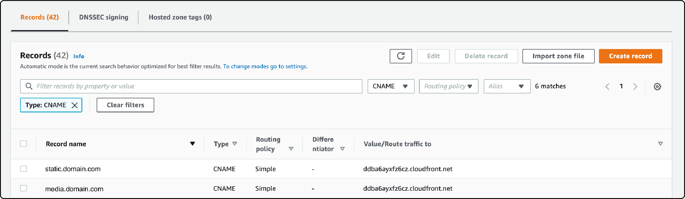 Configuring DNS settings for Amazon CloudFront in Magento 2