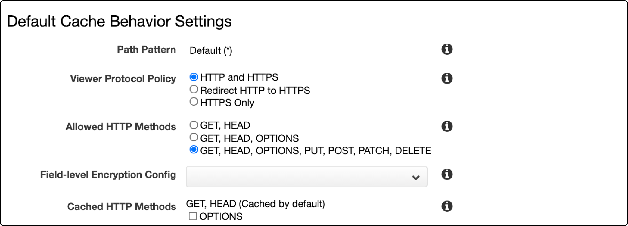 Configuring default cache behavior in Amazon CloudFront for Magento