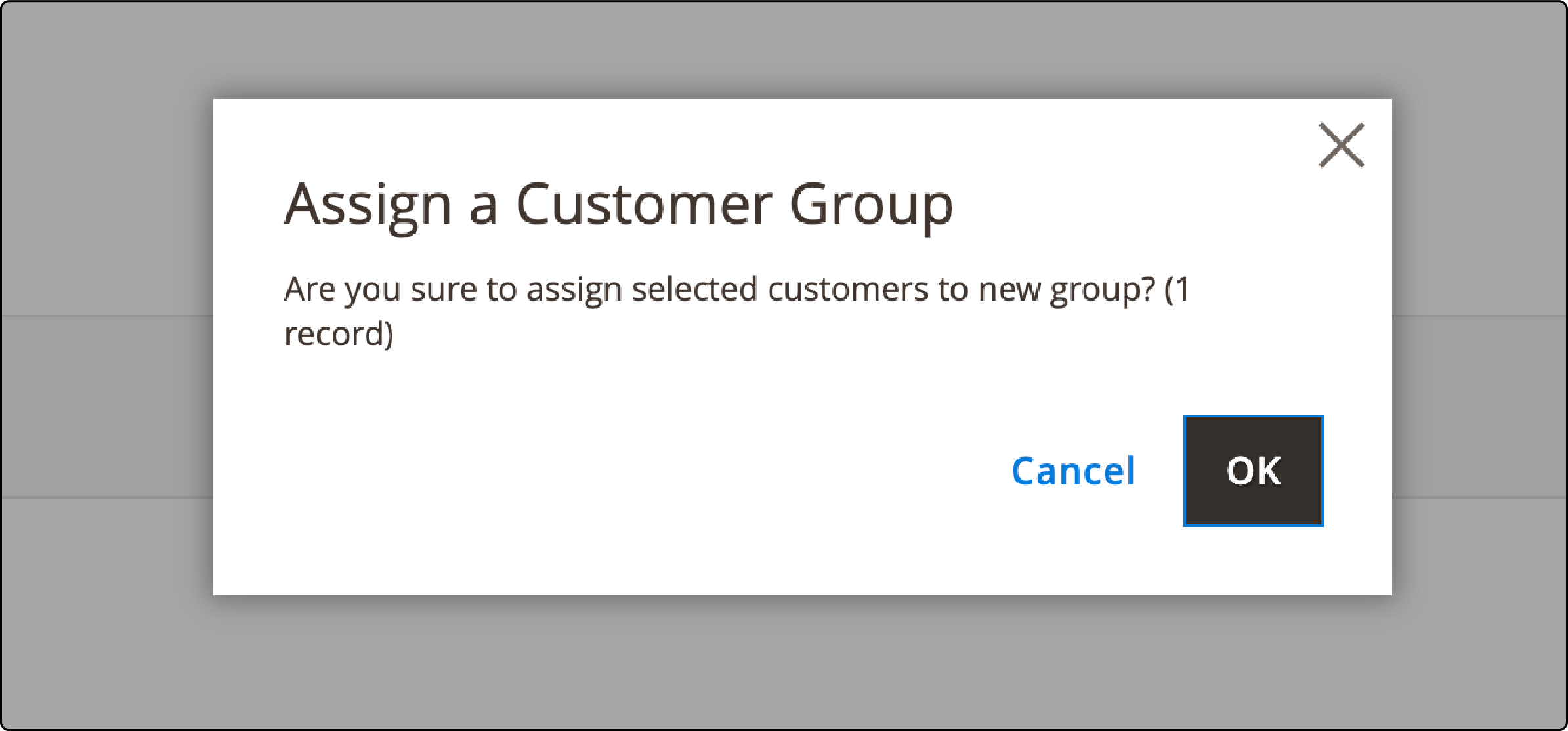 Confirming the assignment of a Magento 2 customer to a group