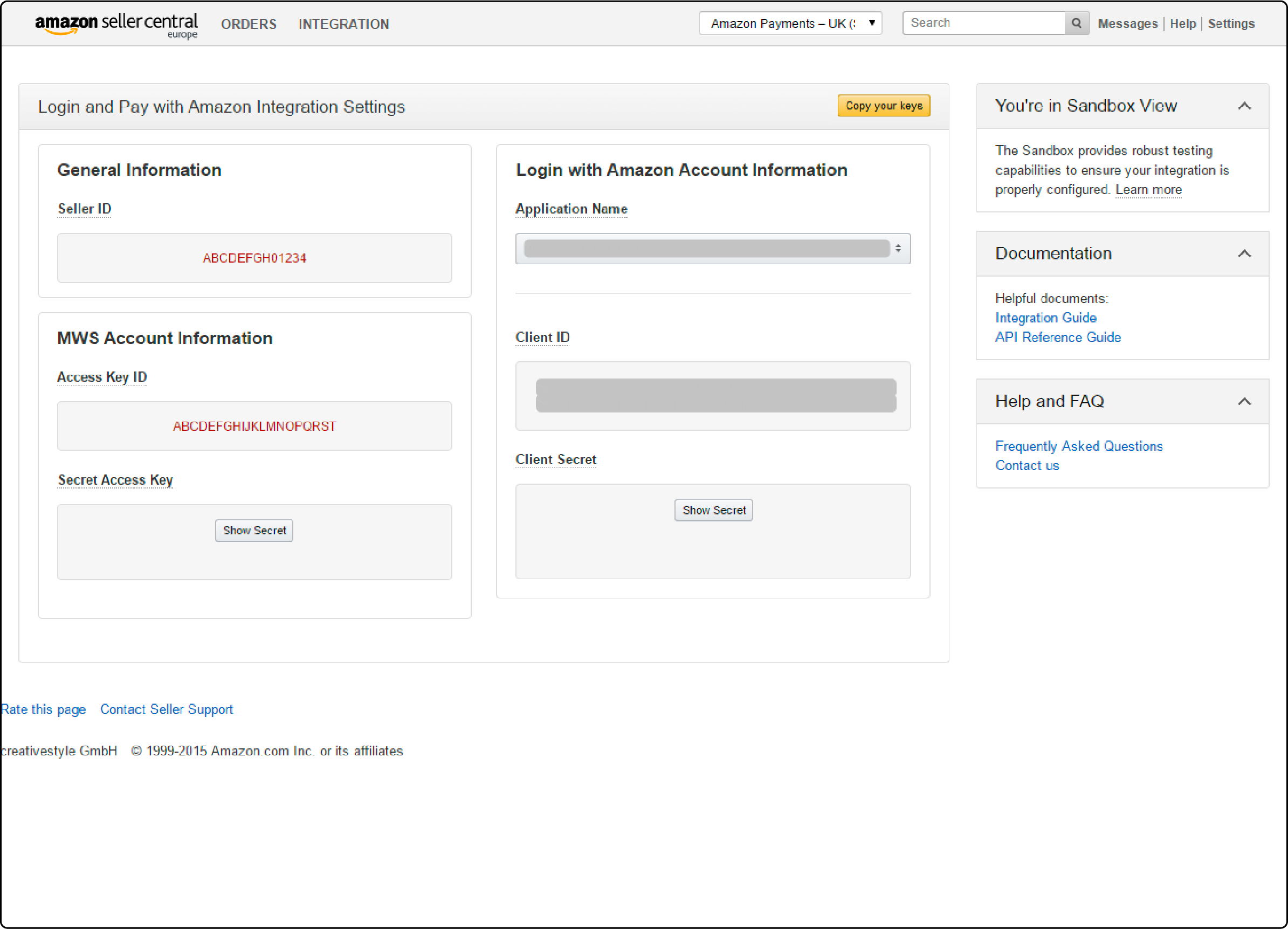 Amazon Pay Magento 2 Credential Retrieval Interface