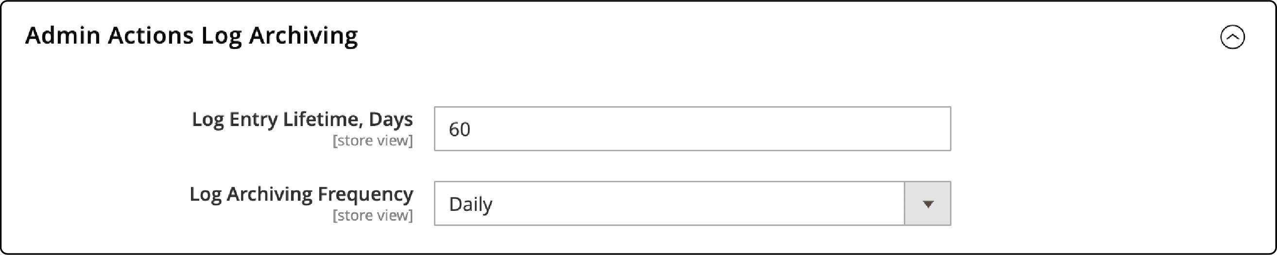 Configuring the Admin Action Log Archive settings in Magento 2 for optimal log management