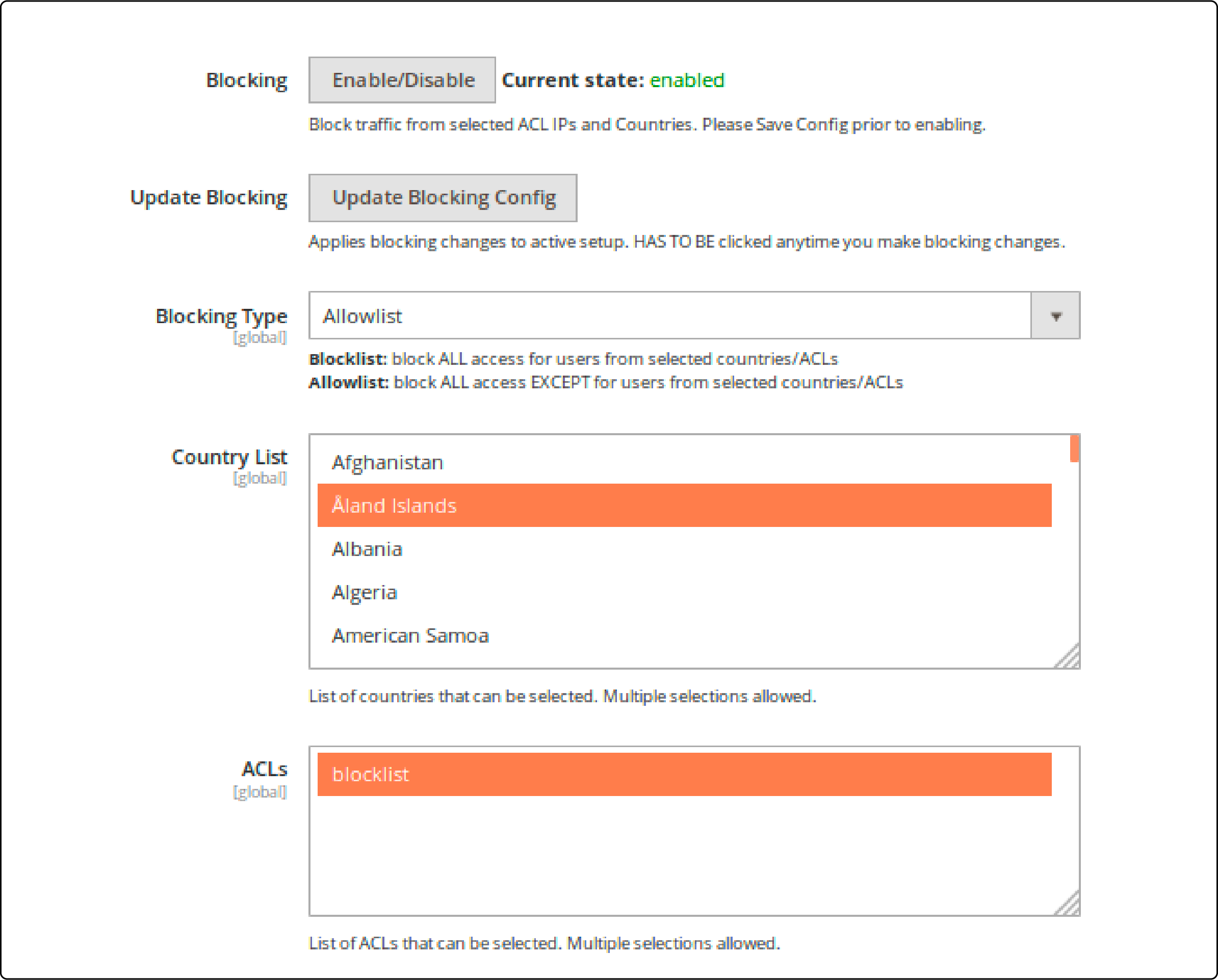 Configuration process of ACL for Fastly in Magento 2 admin panel