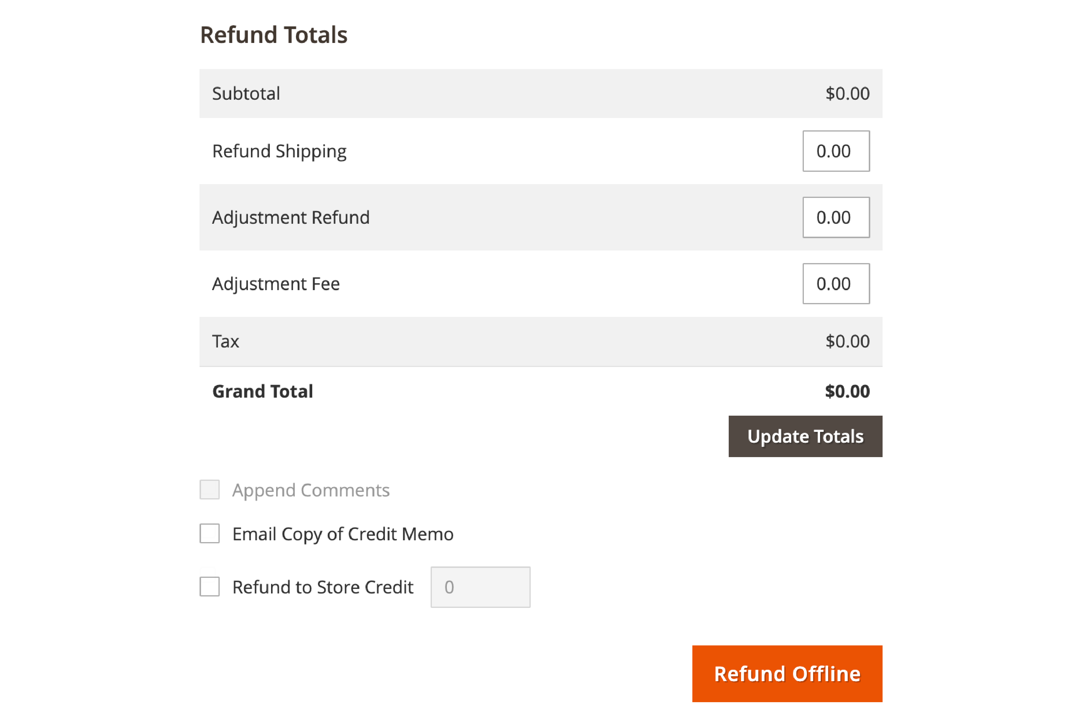  Adjusting Refund Totals in Magento 2 for Credit Memo