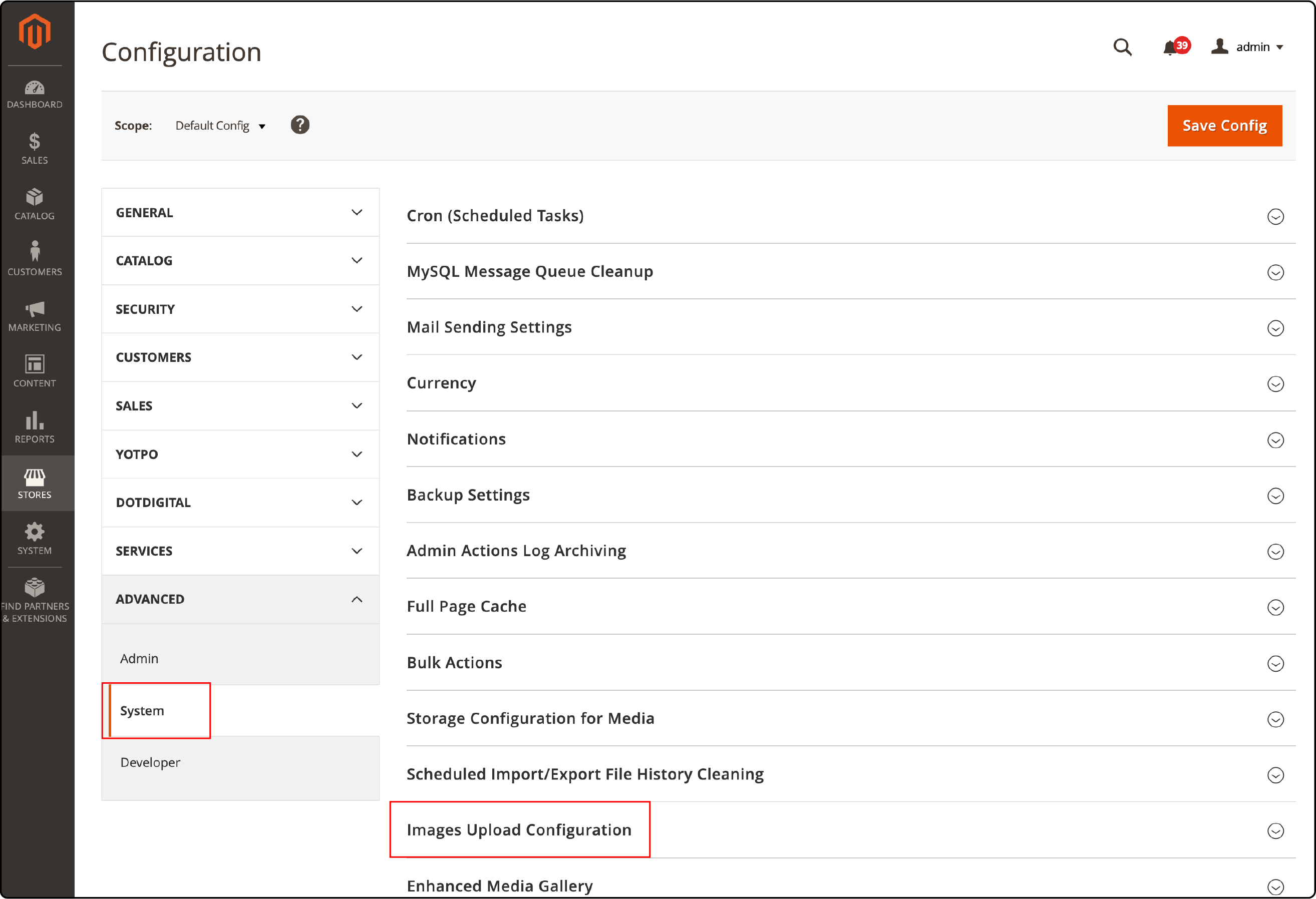 Enabling image resize feature in Magento 2 settings