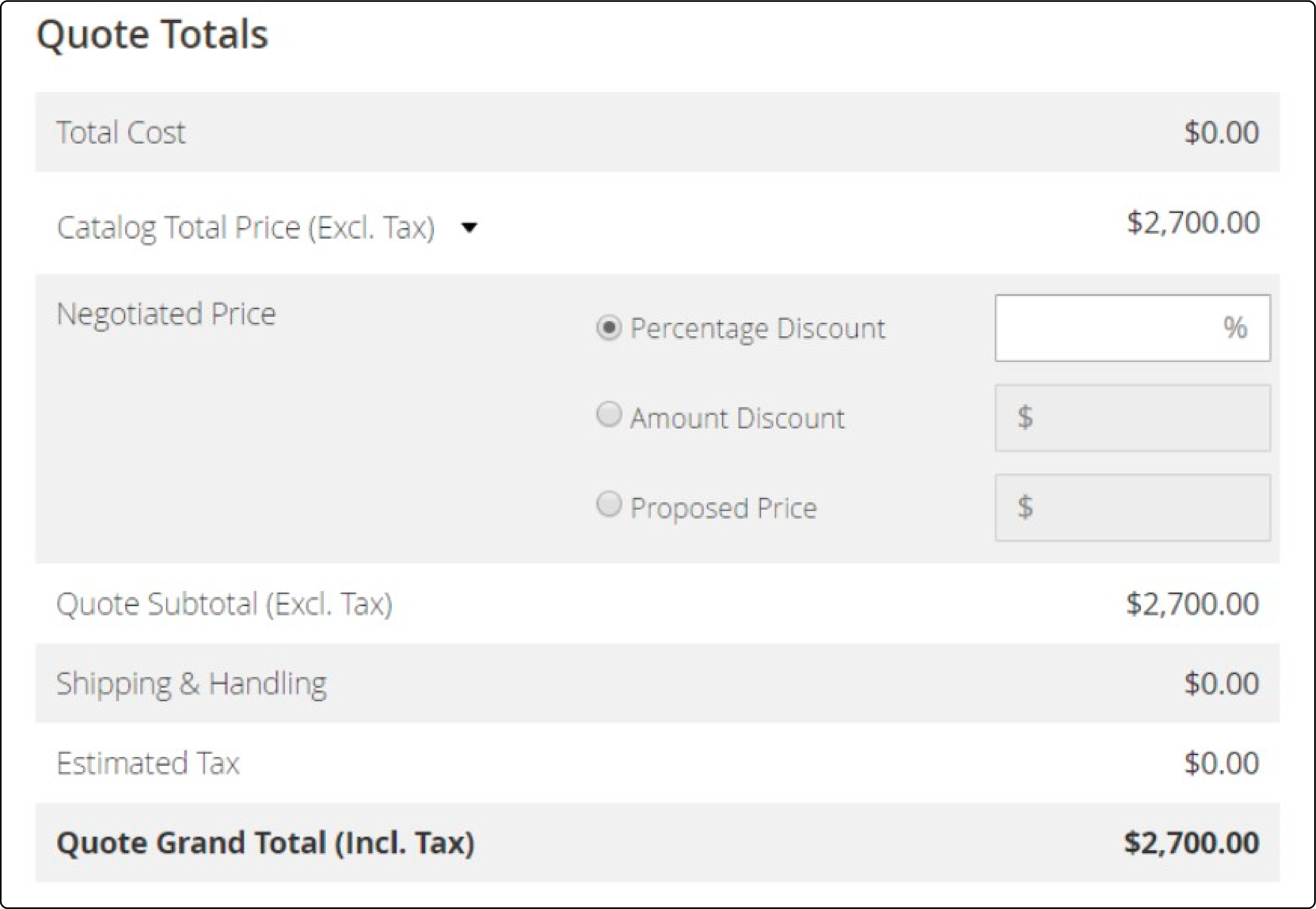 Applying a total discount to a Magento B2B quote