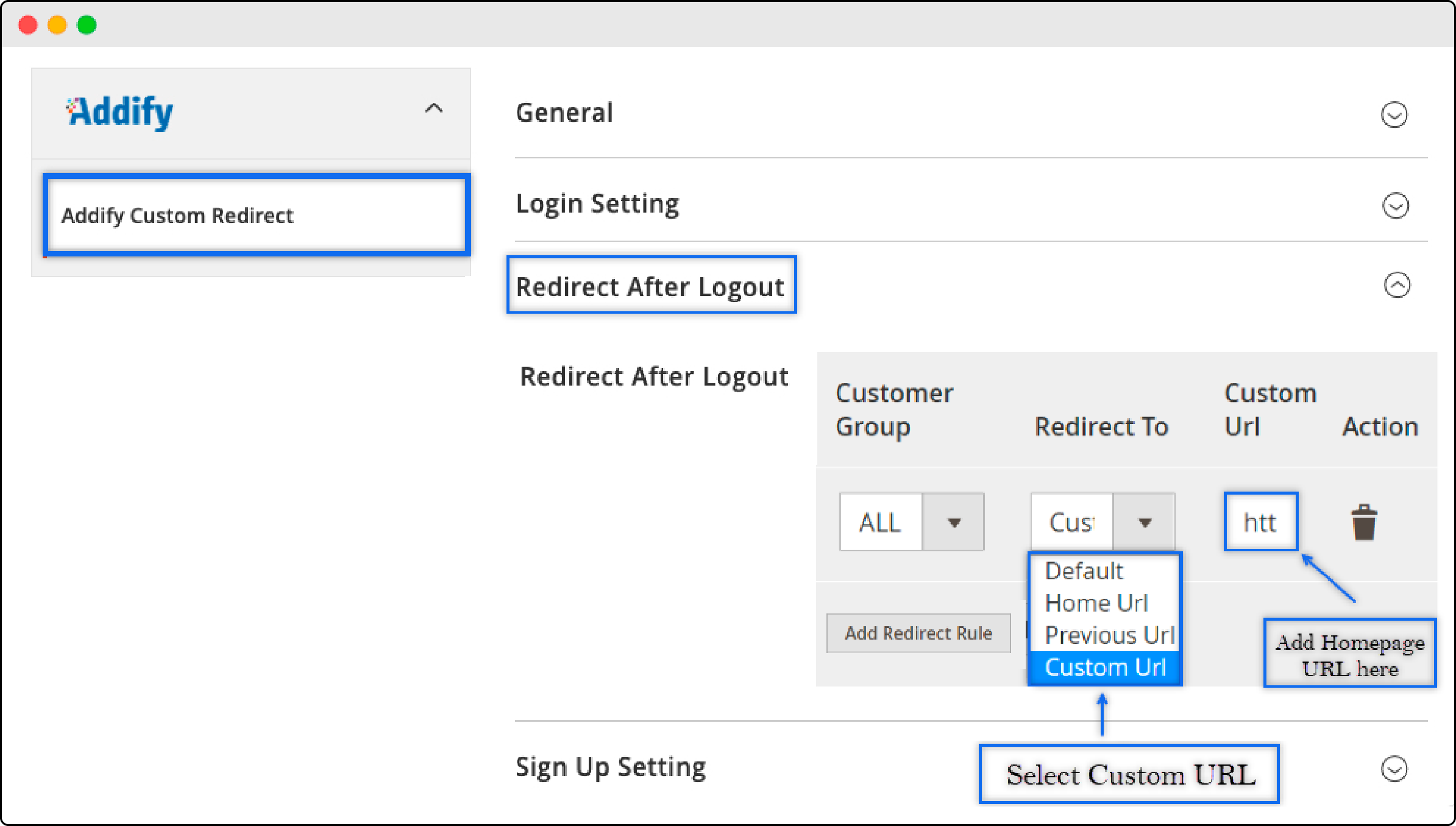 Step-by-step guide on setting up customer homepage redirection in Magento 2