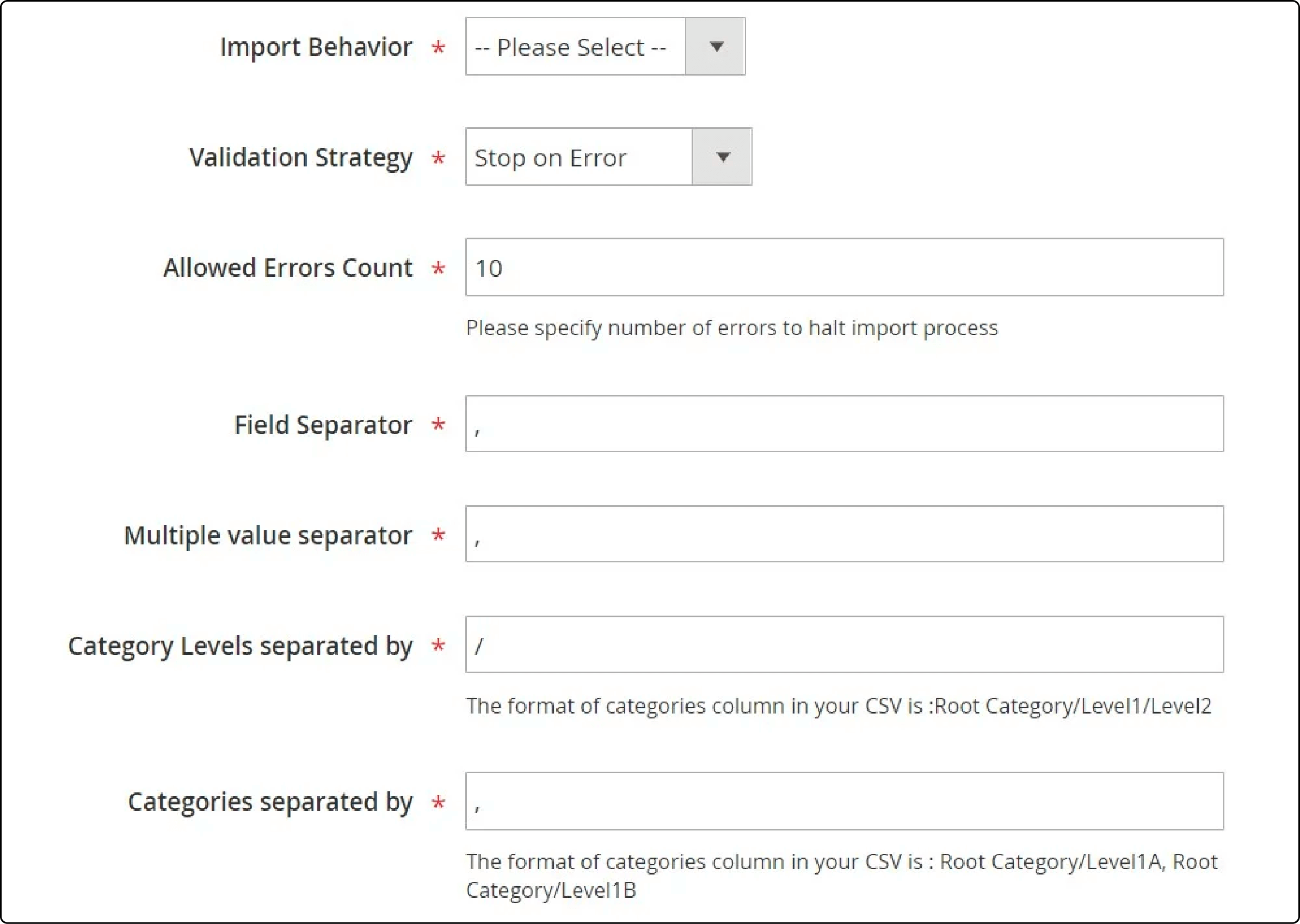Import behavior interface in the API migration process