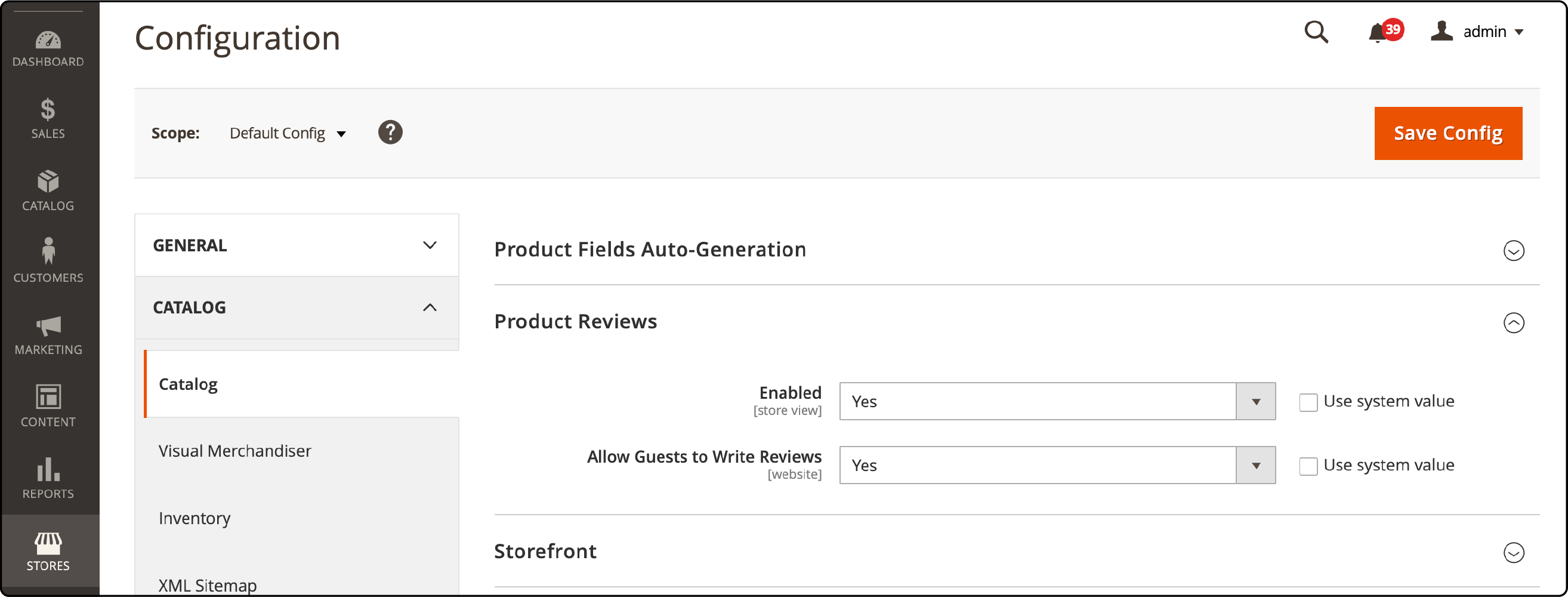 Step-by-step guide on configuring general product reviews in Magento 2