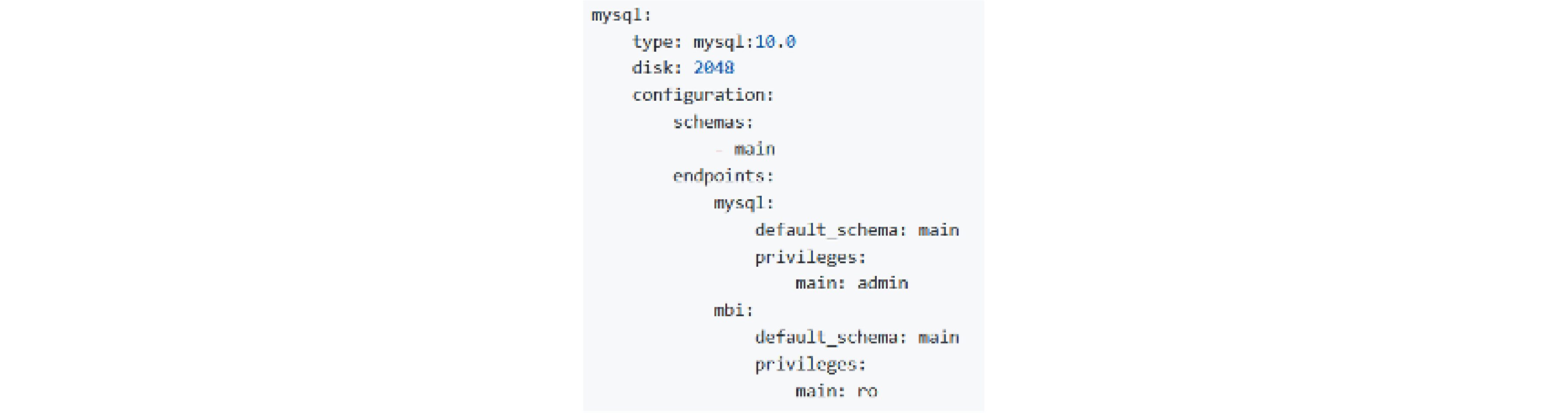 Magento BI MySQL Credentials Configuration in .magento/services.yaml File