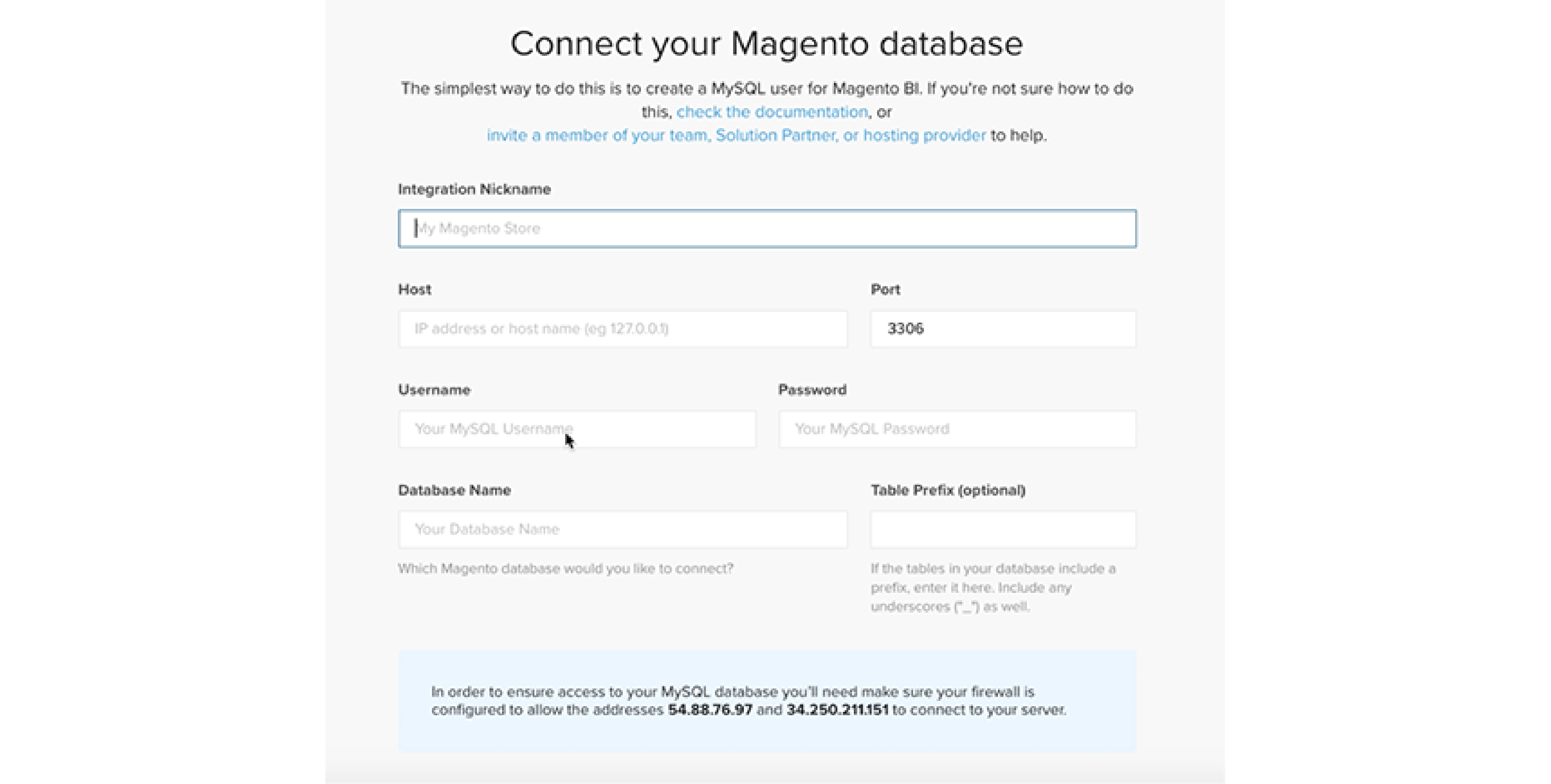 Step-by-Step Connection of Magento BI to Magento Database