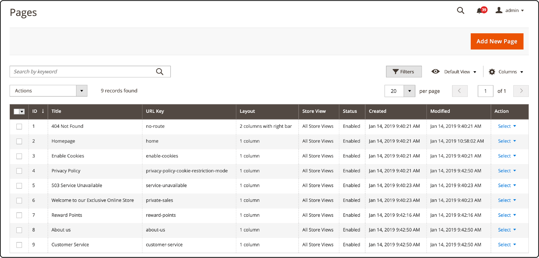 Customizing Admin Settings in Magento Landing Page