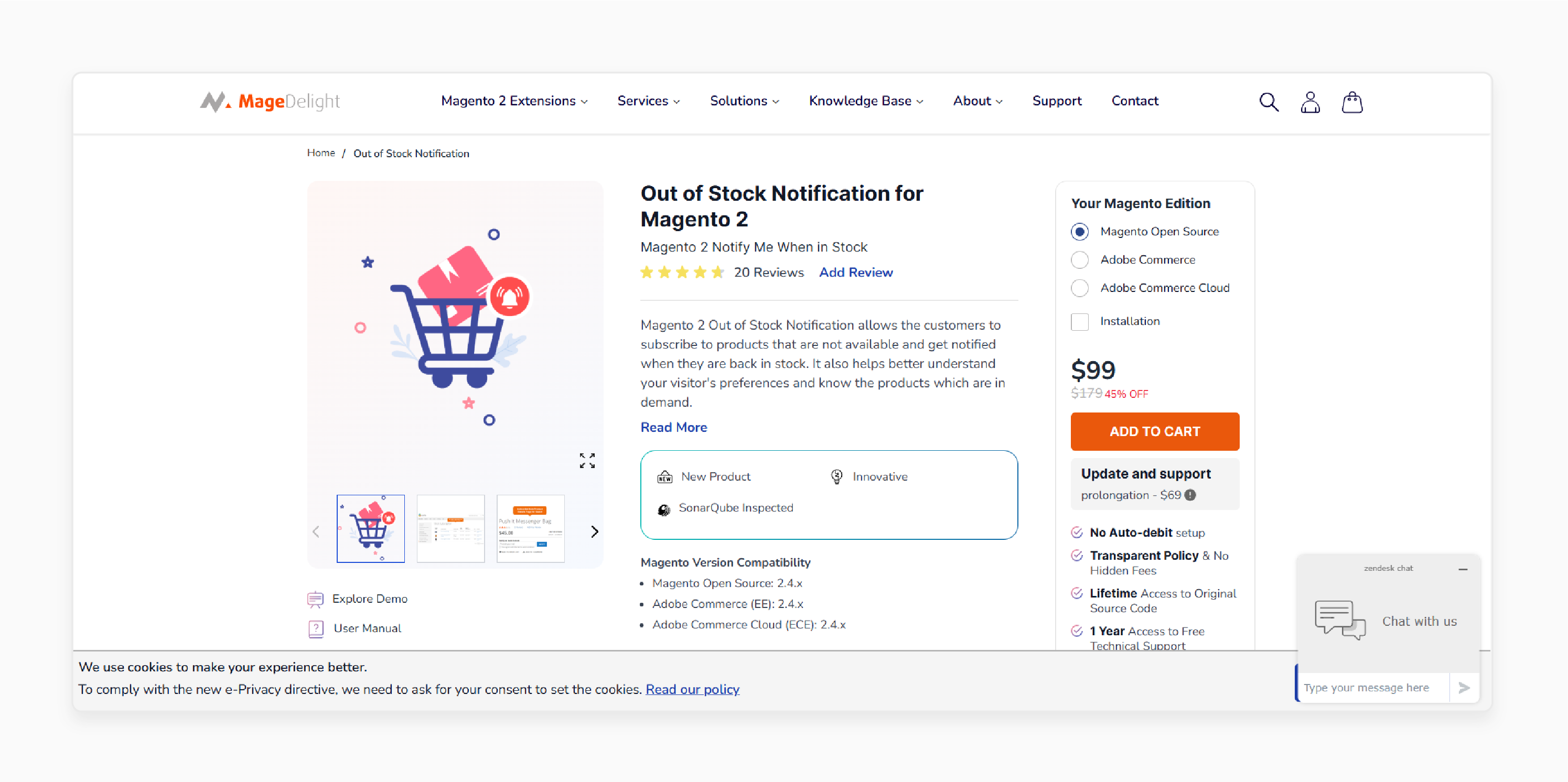 magento 2 notify me when in stock extension by magedelight with visual product alert and cart integration