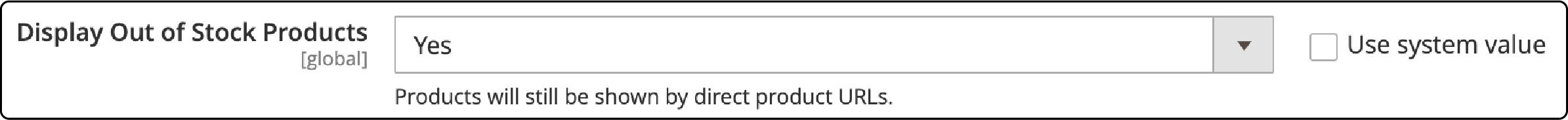 Magento 2 configuration settings to display out of stock products for customer alerts