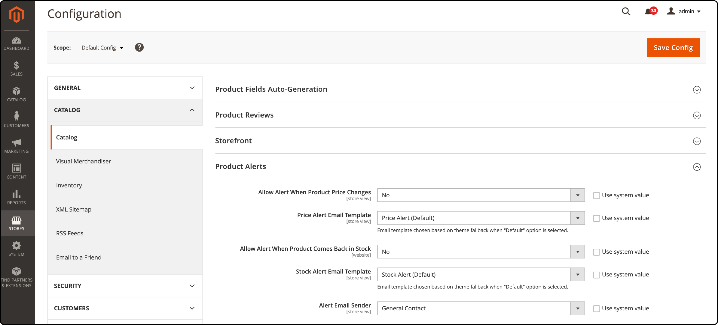 Step-by-step guide on configuring product alerts in Magento 2 for customer engagement