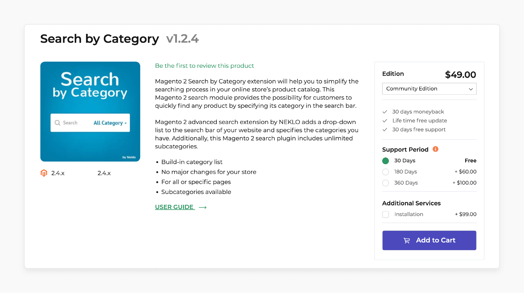 Magento 2 Search by Category Extension by NEKLO Magento 2 Search by Category Extension by NEKLO with category drop-down list