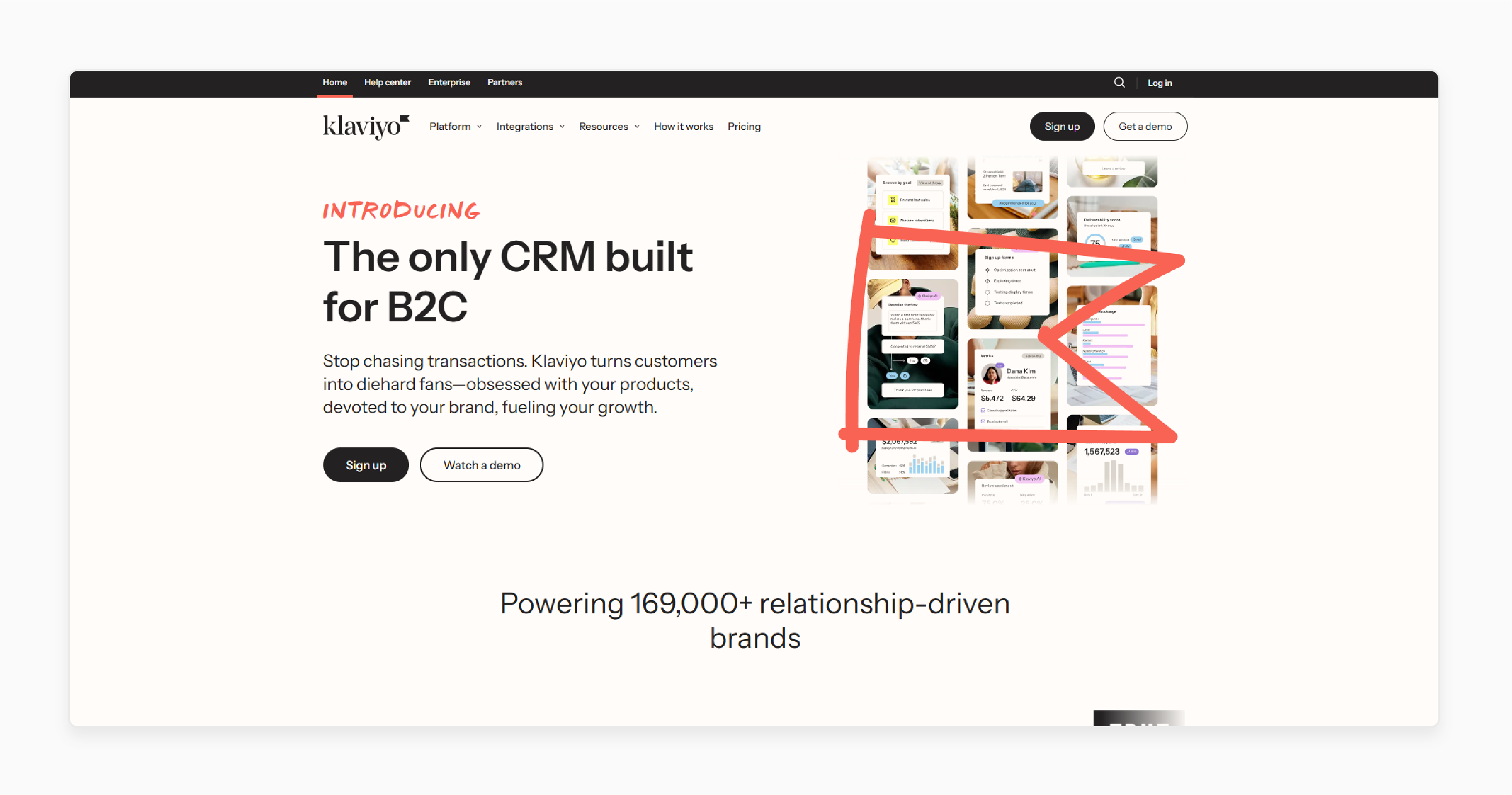 klaviyo interface for ecommerce customer segmentation and behavior tracking