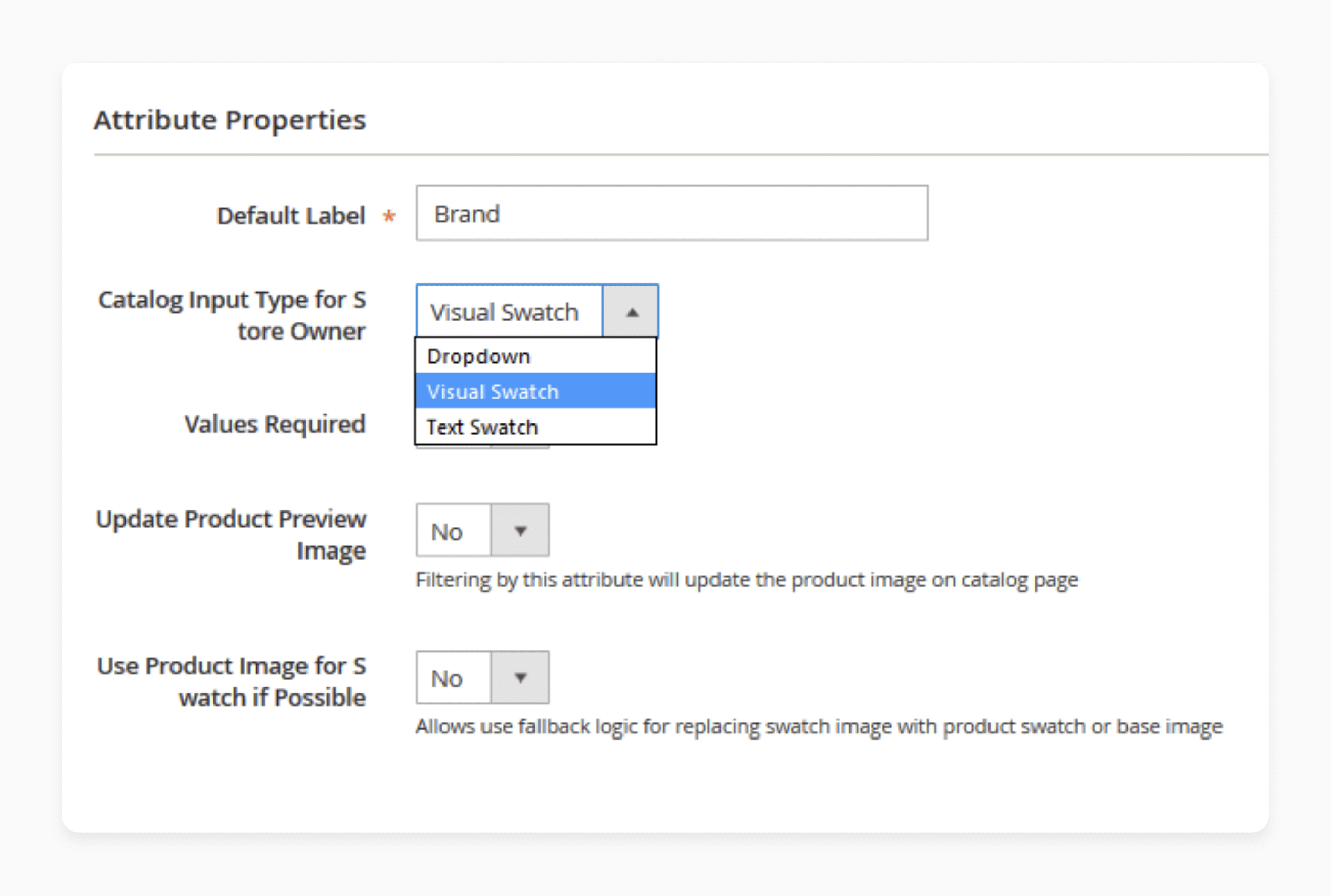 Setting up brand attribute with catalog input type in Magento 2