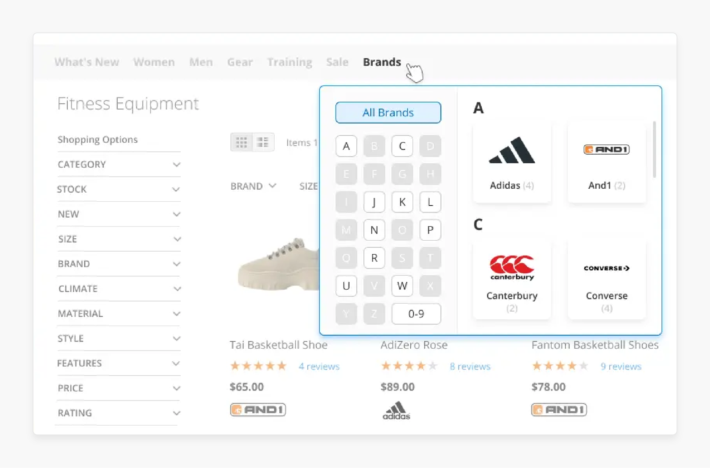 Magento shop by brand extension configuration settings