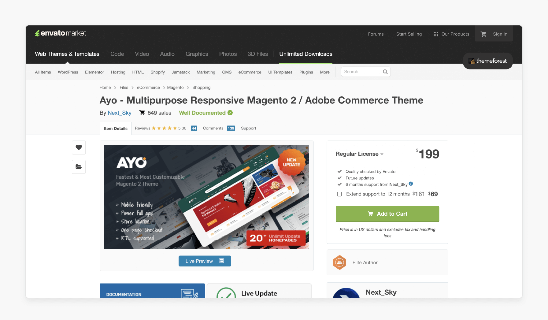responsive magento theme by ayo with ajax cart, quick view, and one-step checkout