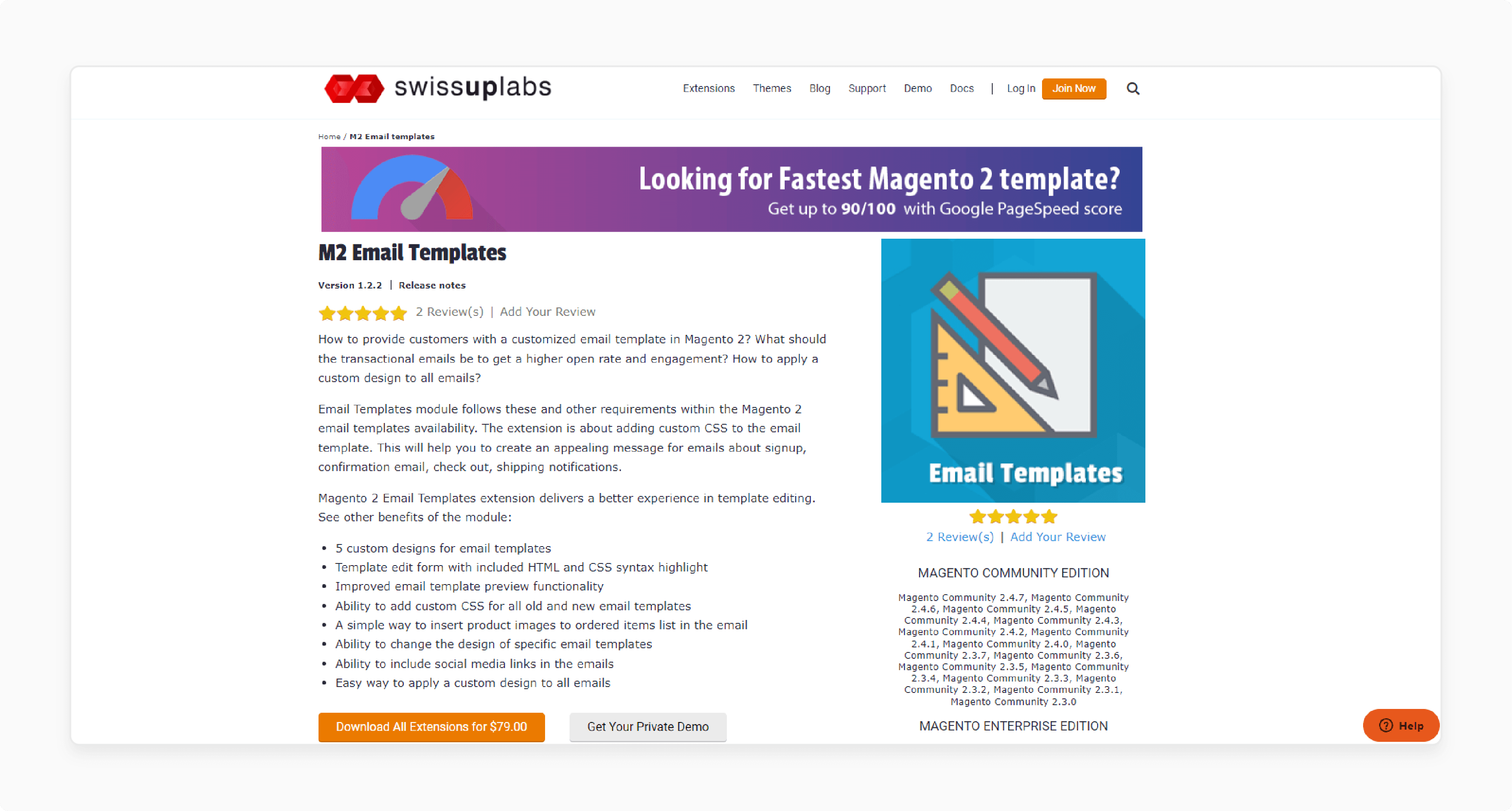 Swissuplabs Responsive M2 Email Templates Responsive M2 Email Templates by Swissuplabs for Magento 2 with customizable CSS and HTML