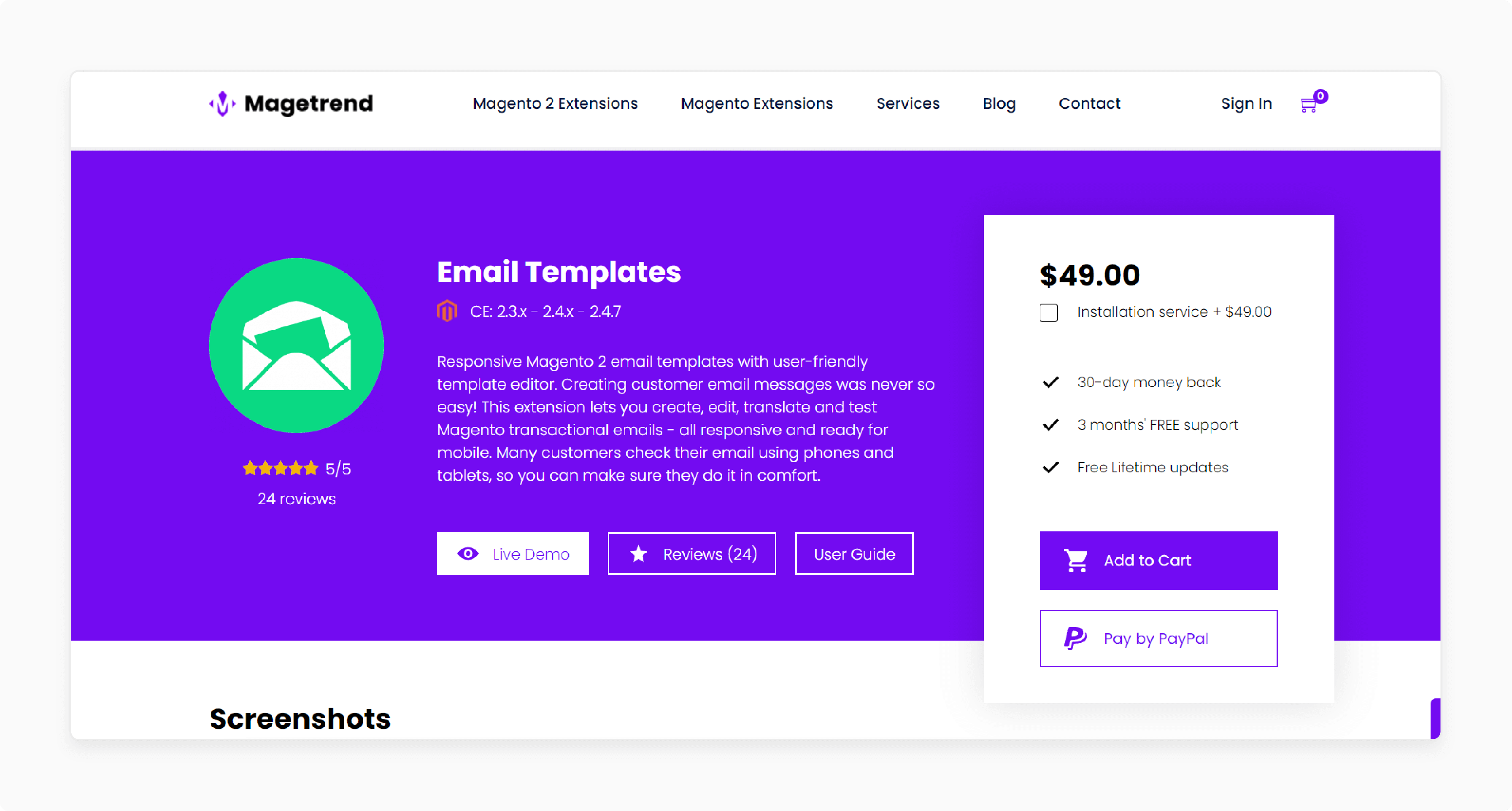 Magetrend Magento 2 Custom Email Templates Extension Magento 2 Custom Email Templates Extension by Magetrend, allowing easy customization and translation of templates