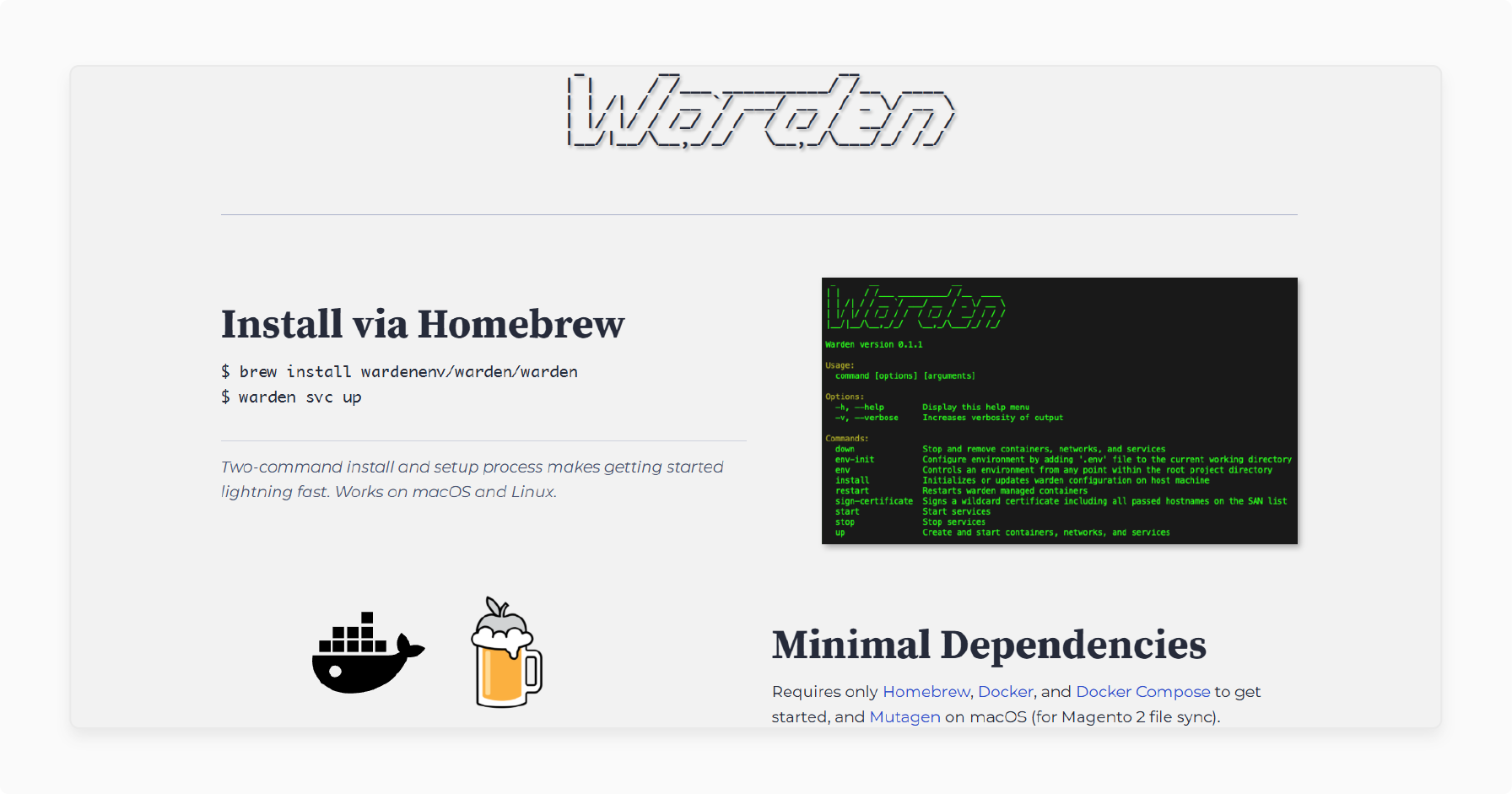 Features of Warden in Magento 2 Developer Tools