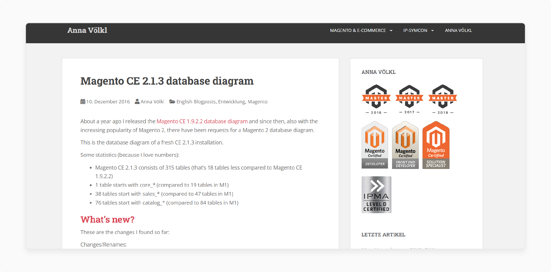 Features of Magento 2 database diagram in Magento 2 Developer Tools
