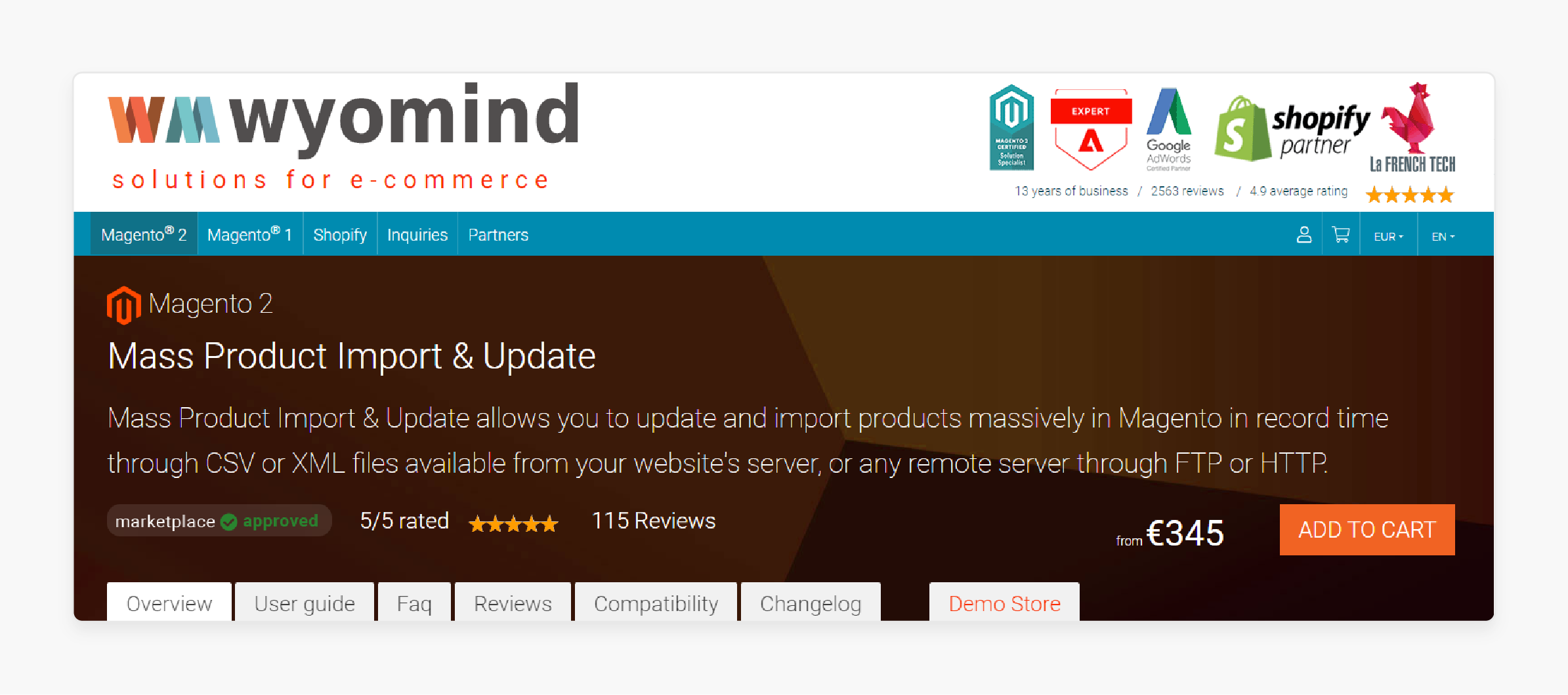Wyomind Magento 2 Mass Product Import & Update Extension Magento 2 Mass Product Import & Update Extension by Wyomind