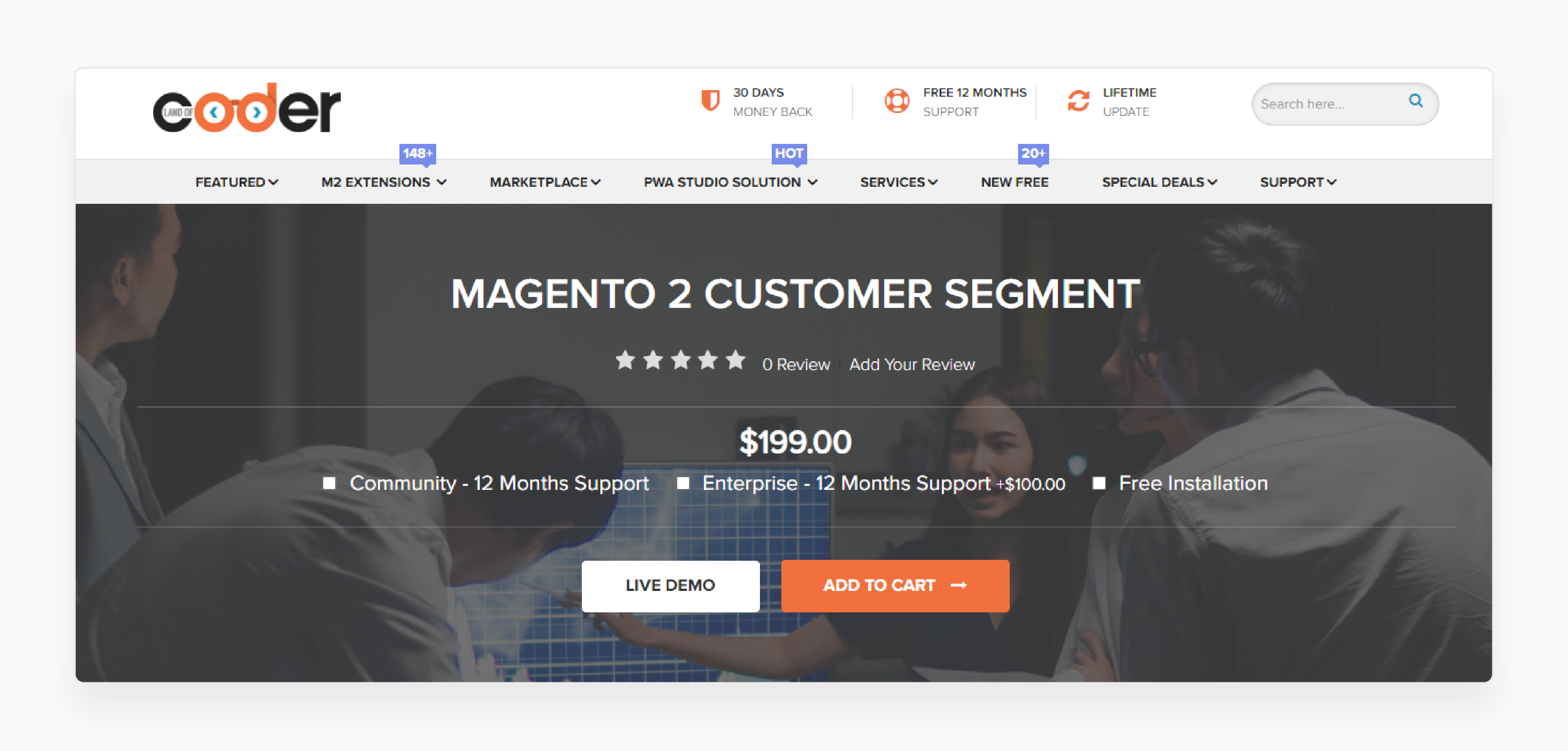 Landofcoder customer segmentation extension