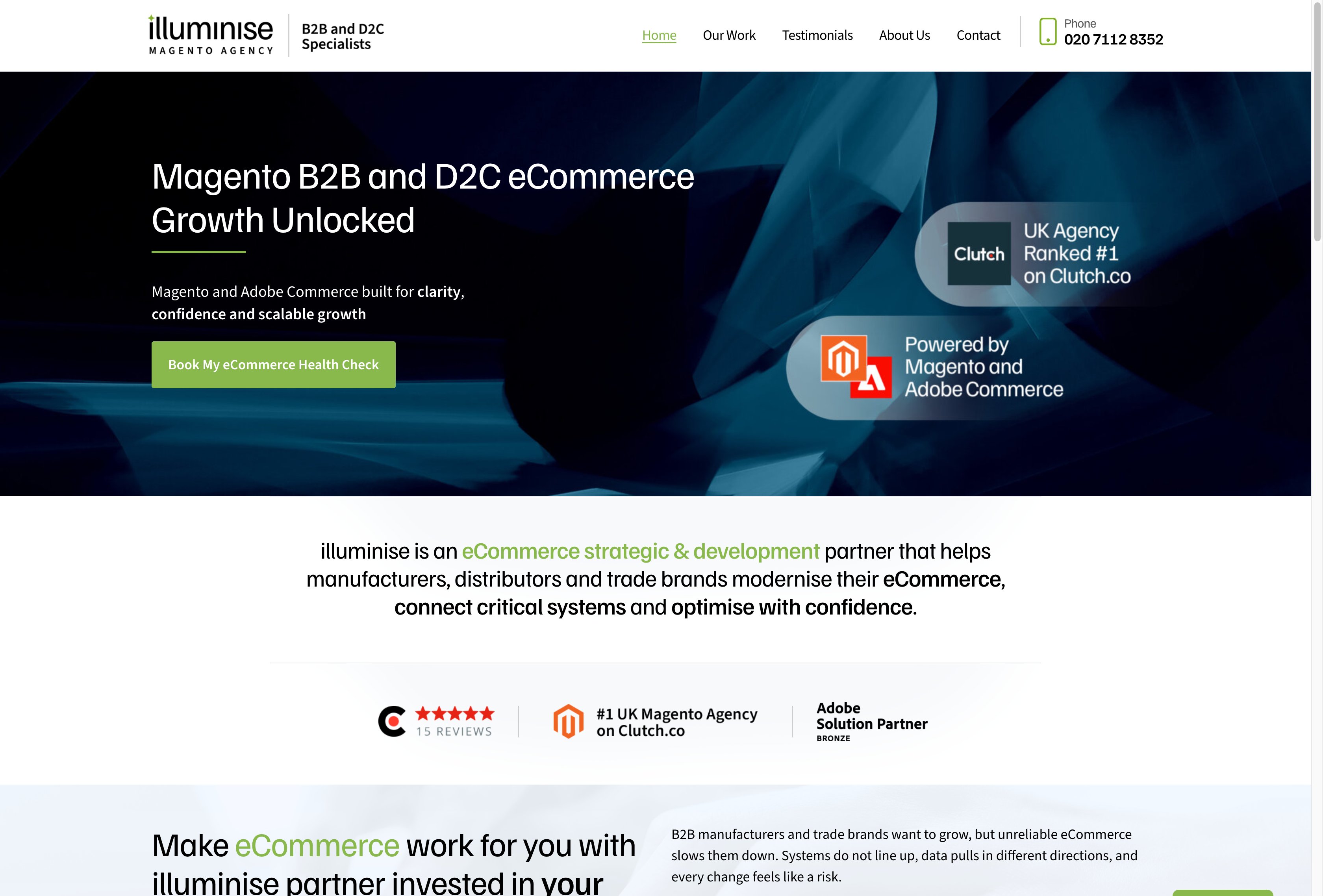 illuminise Magento B2B and D2C agency ranked #1 on Clutch UK